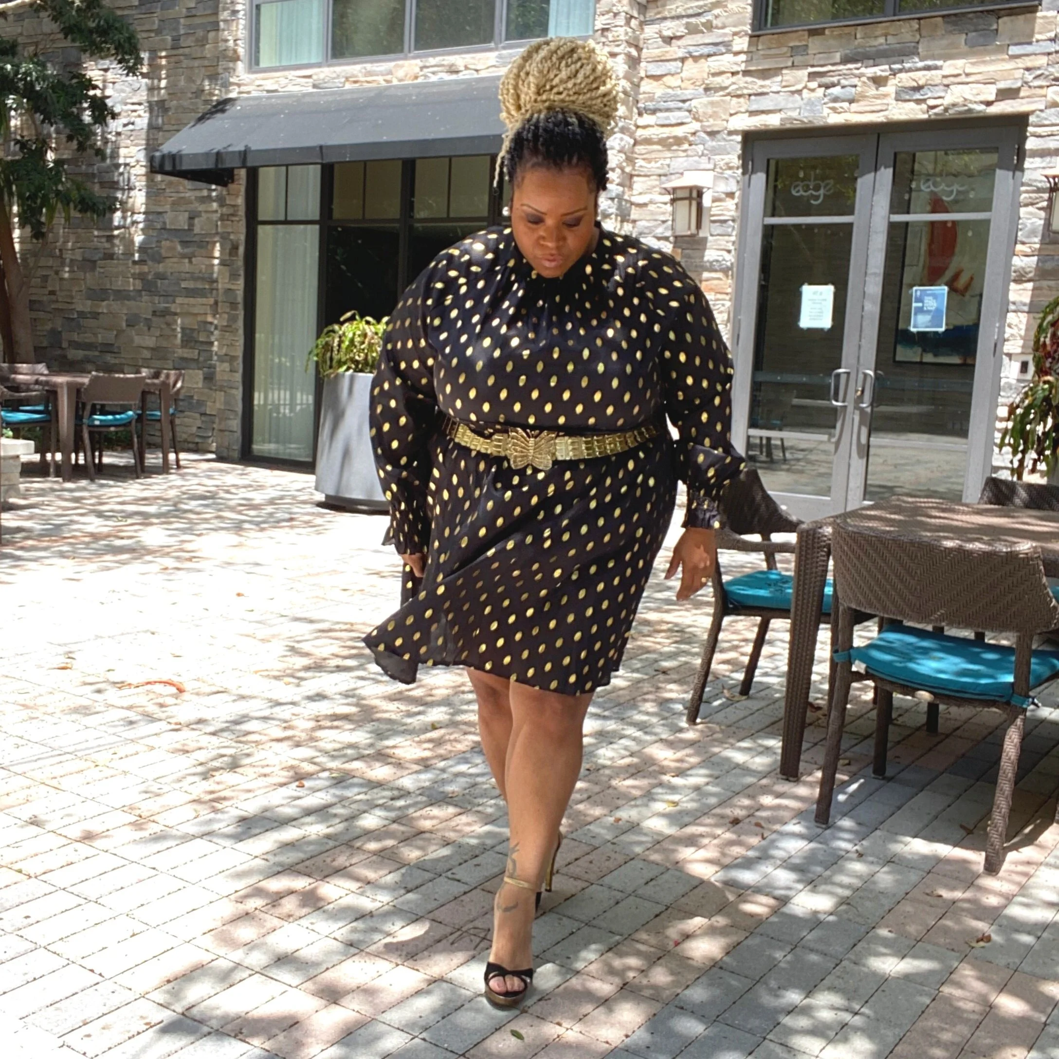 Black and Gold Polka Dot