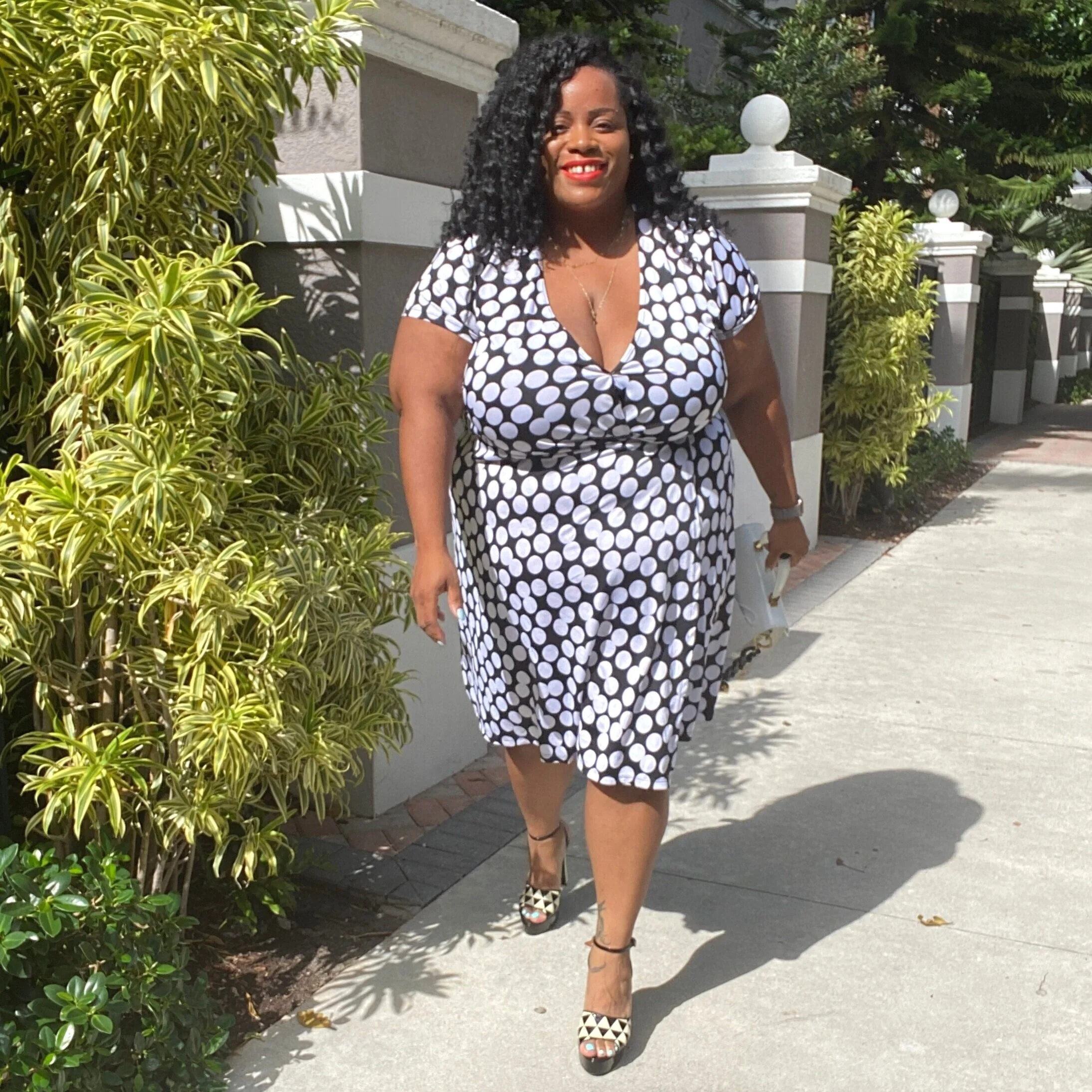 Ashley Stewart Polka Dot Wrap Dress