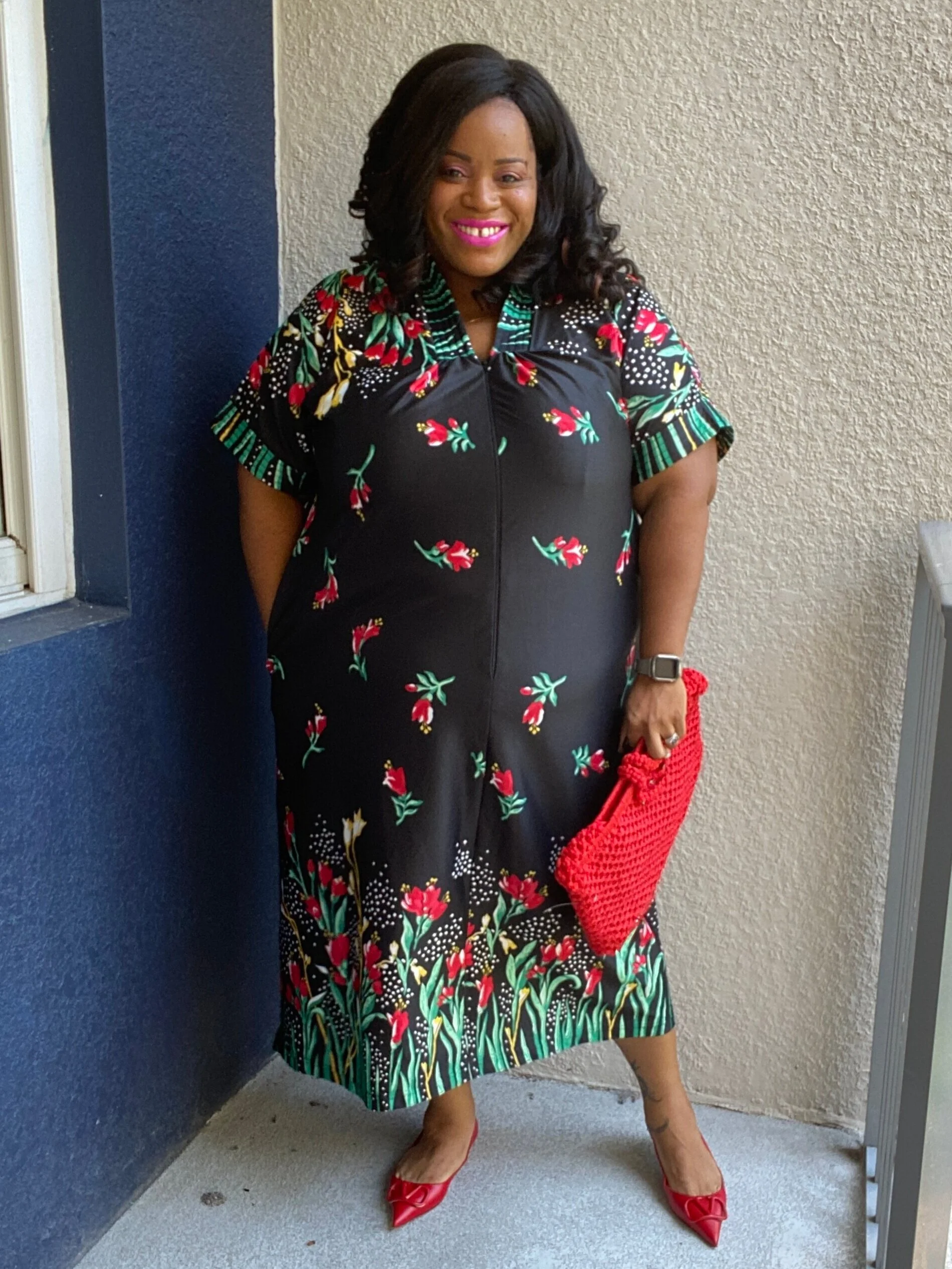 Vintage House Dress + Valentino V Sling Flats
