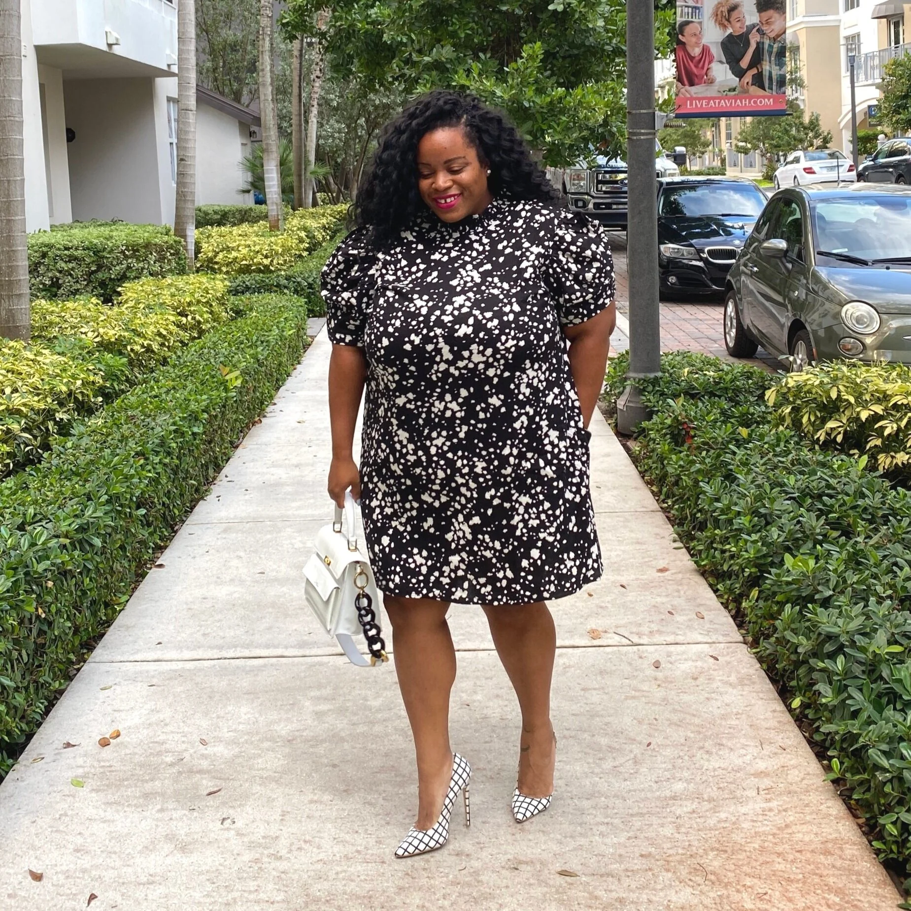 Who What Wear Puff Sleeve Ruffle Dress