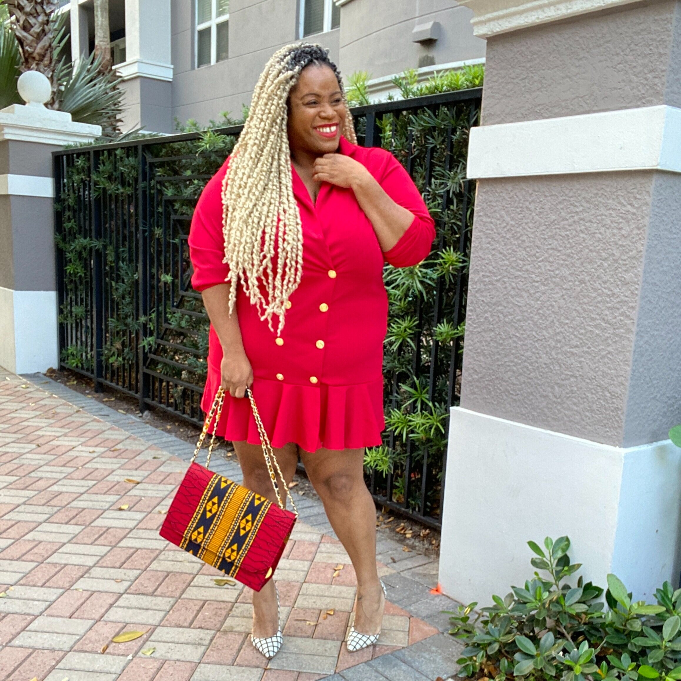 Boohoo Red Blazer Dress