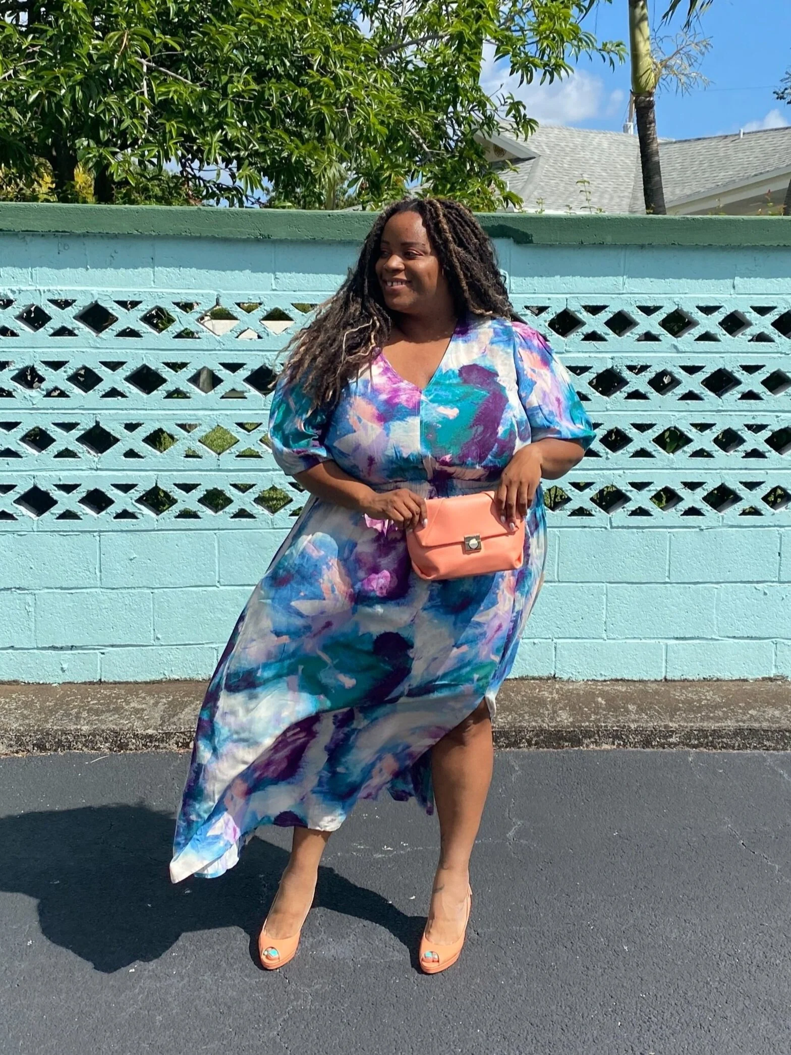 Ava and Viv Maxi Dress + Jimmy Choo Slingbacks