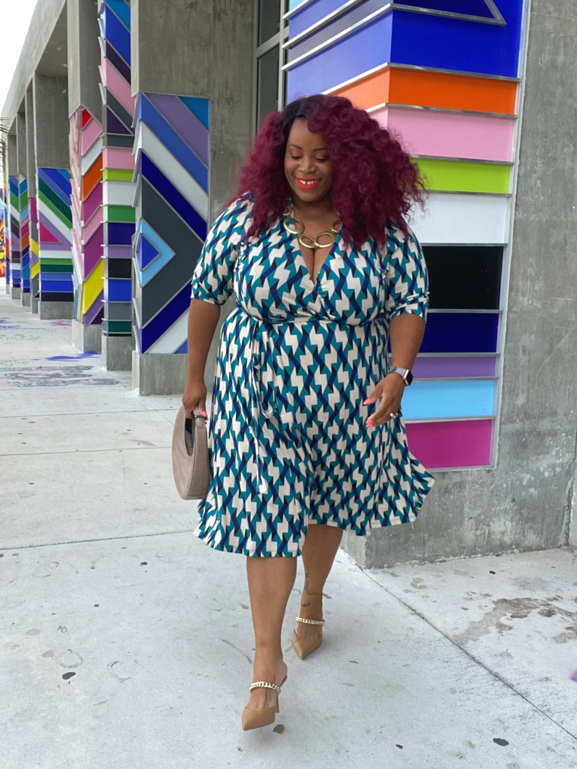 Kiyonna Print Wrap Dress