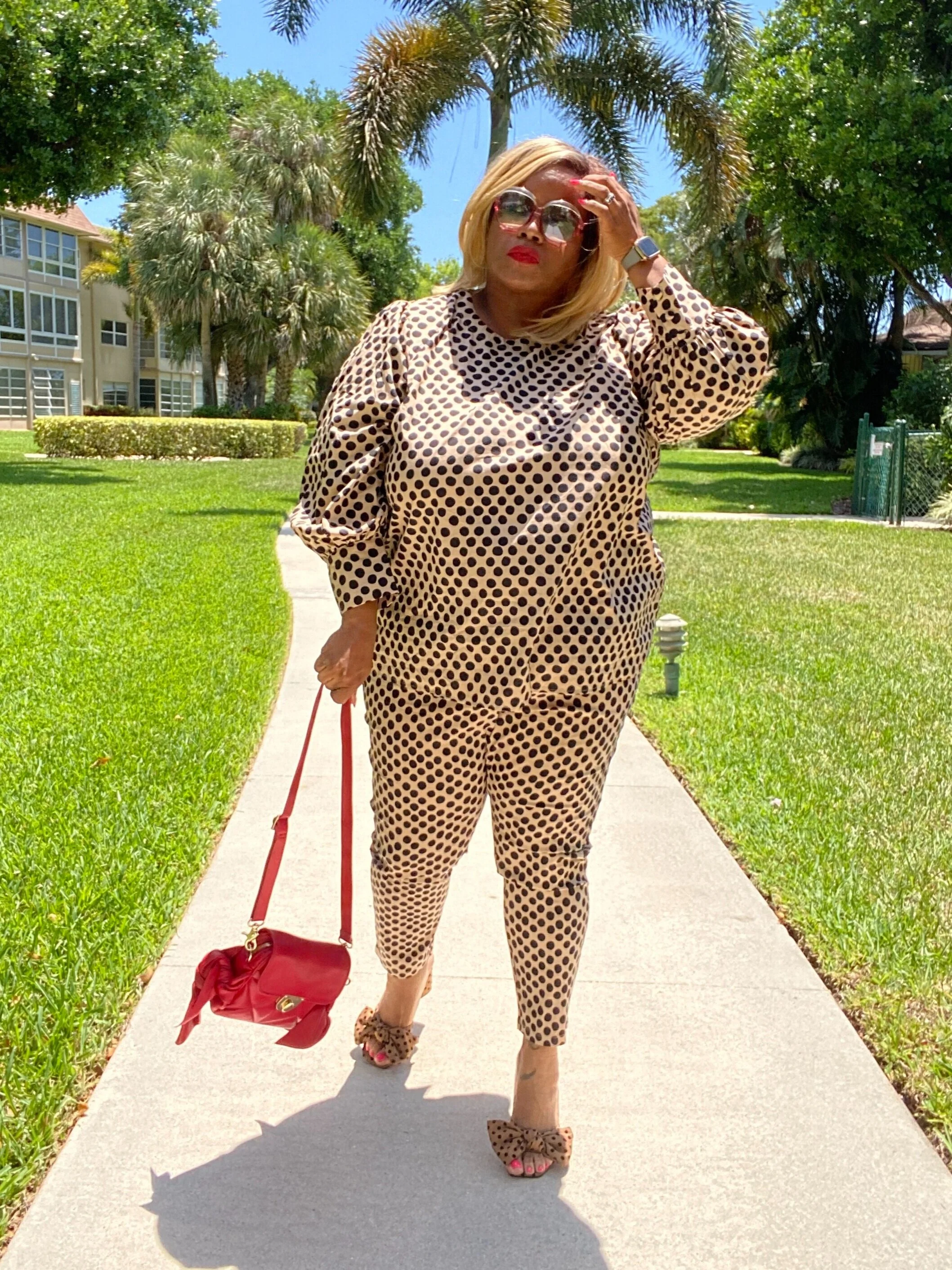 Who What Wear Polka Dot Suit