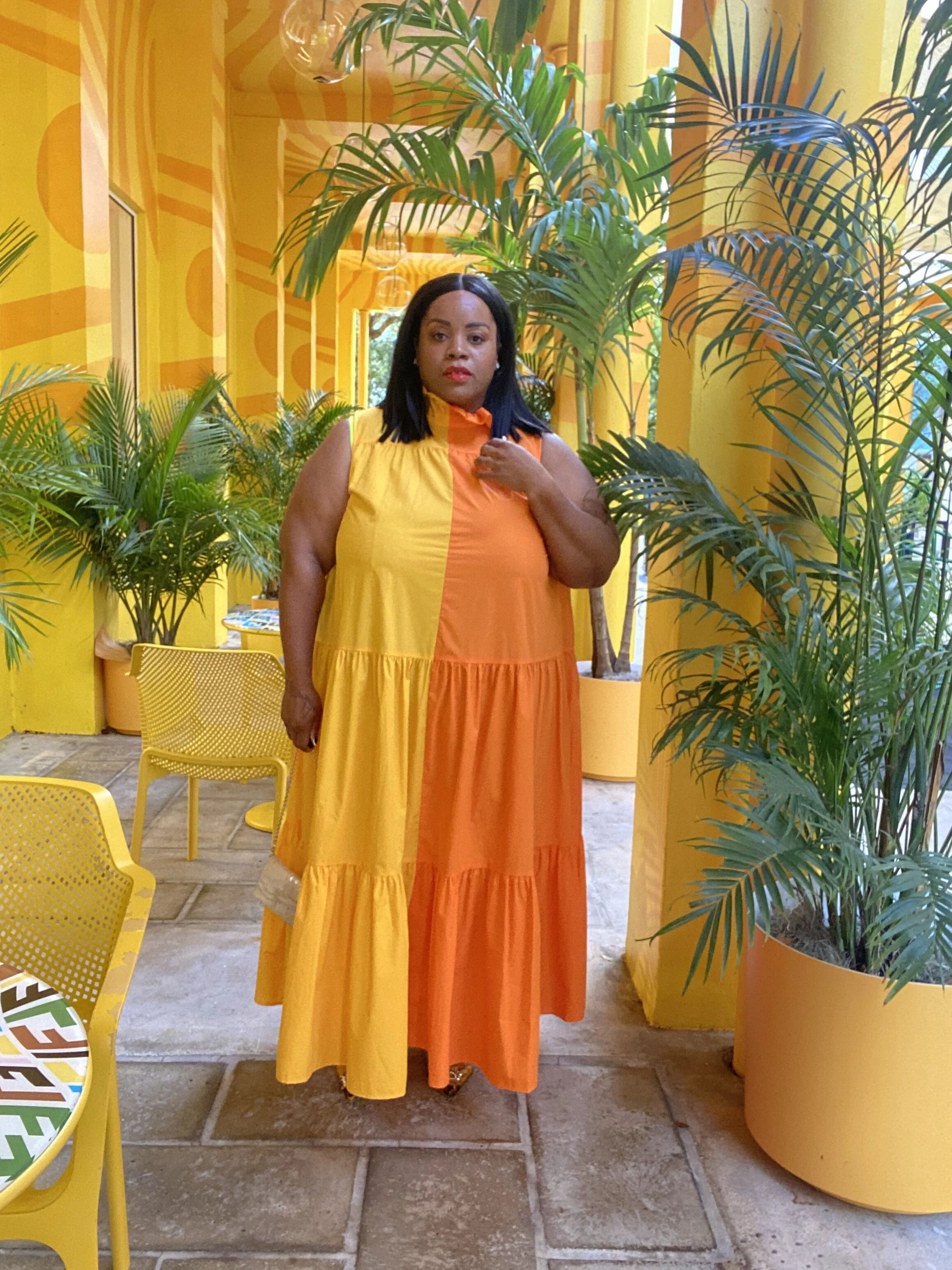 Christopher John Rogers Color Block Maxi Dress