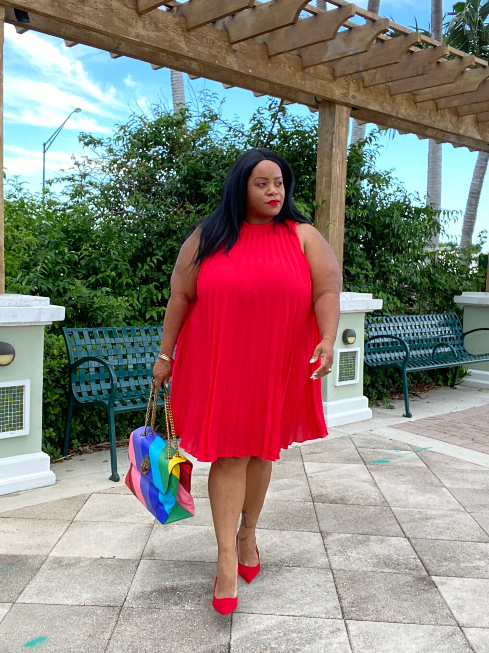 Plus Pleated Dress from Macy's