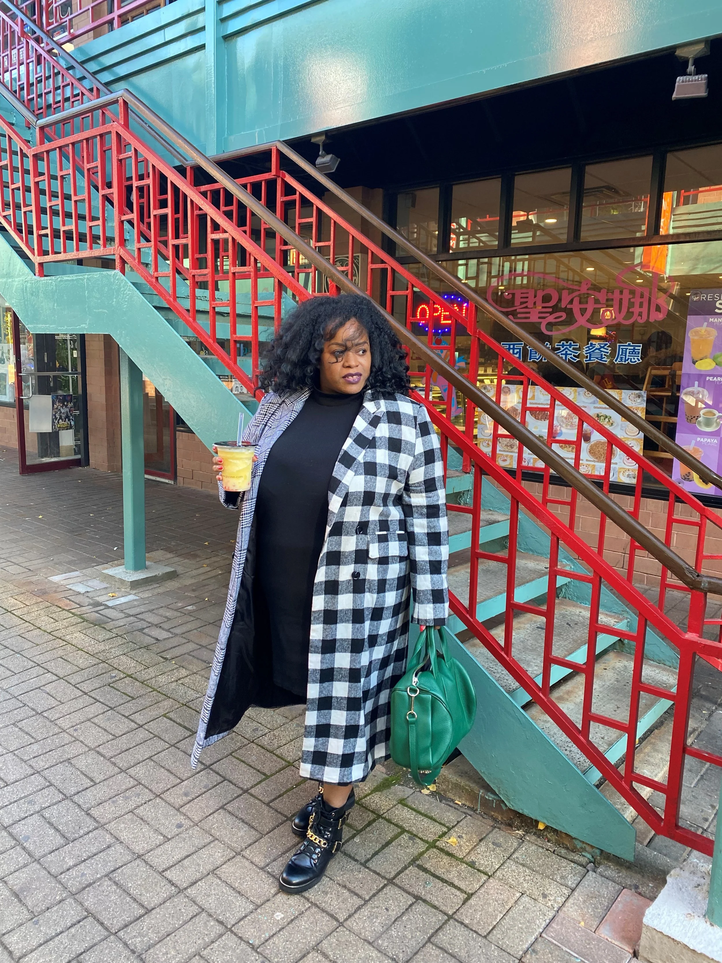 Fashion Nova Mixed Print Fall Coat