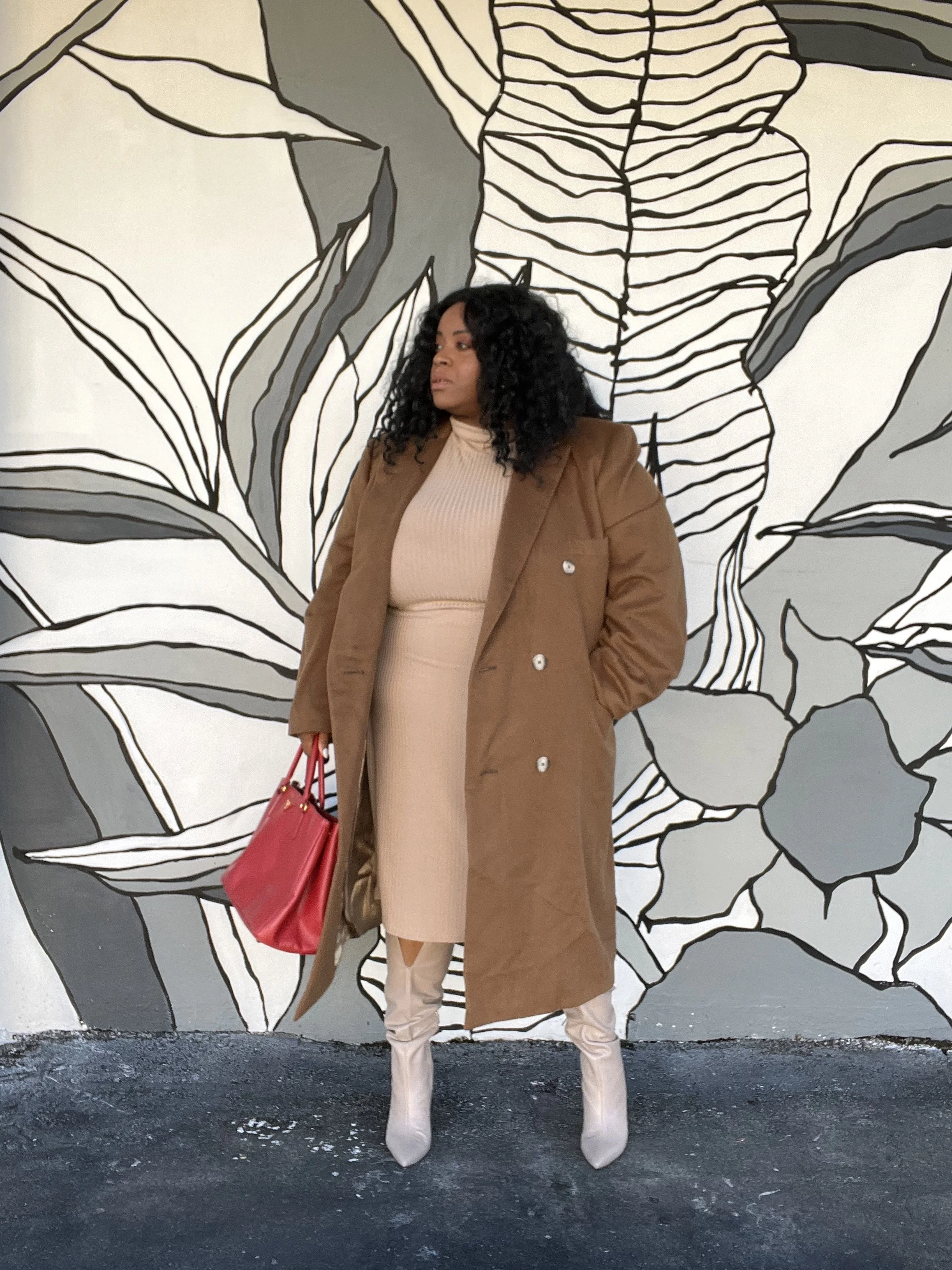 Thrifted Vintage Camel Wool Coat