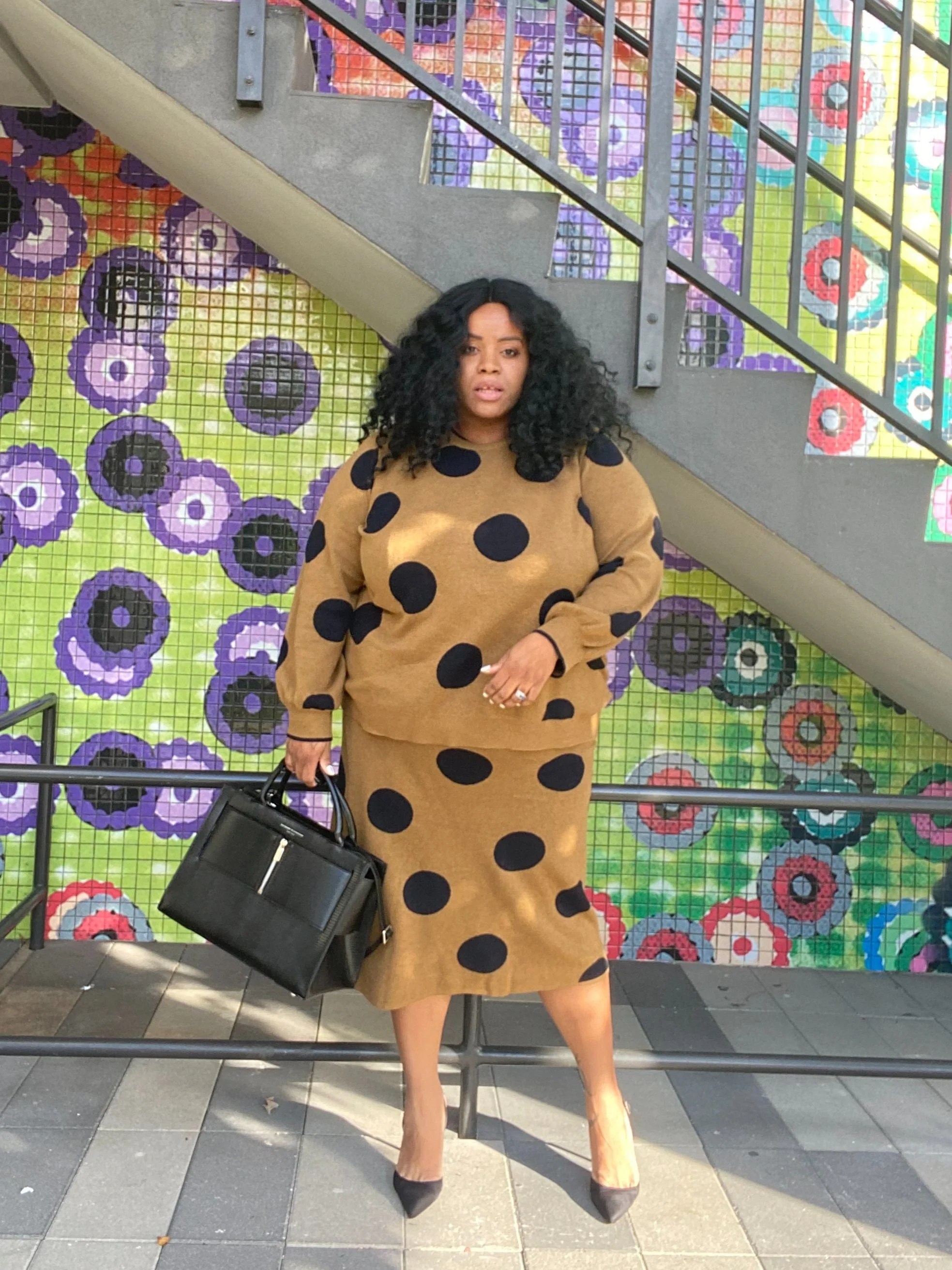 Who What Wear Polka Dot Sweater Set