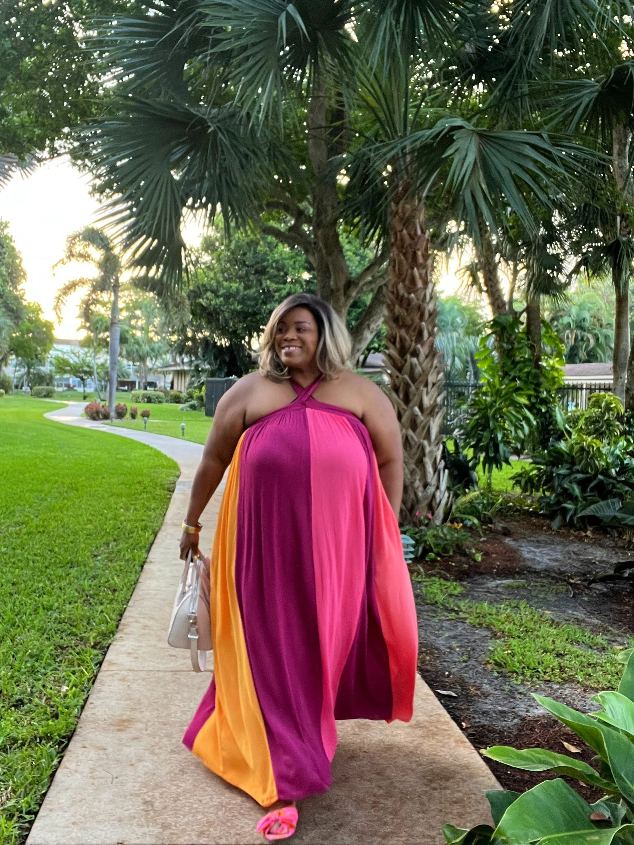 Lane Bryant Multicolor Halter Maxi Dress