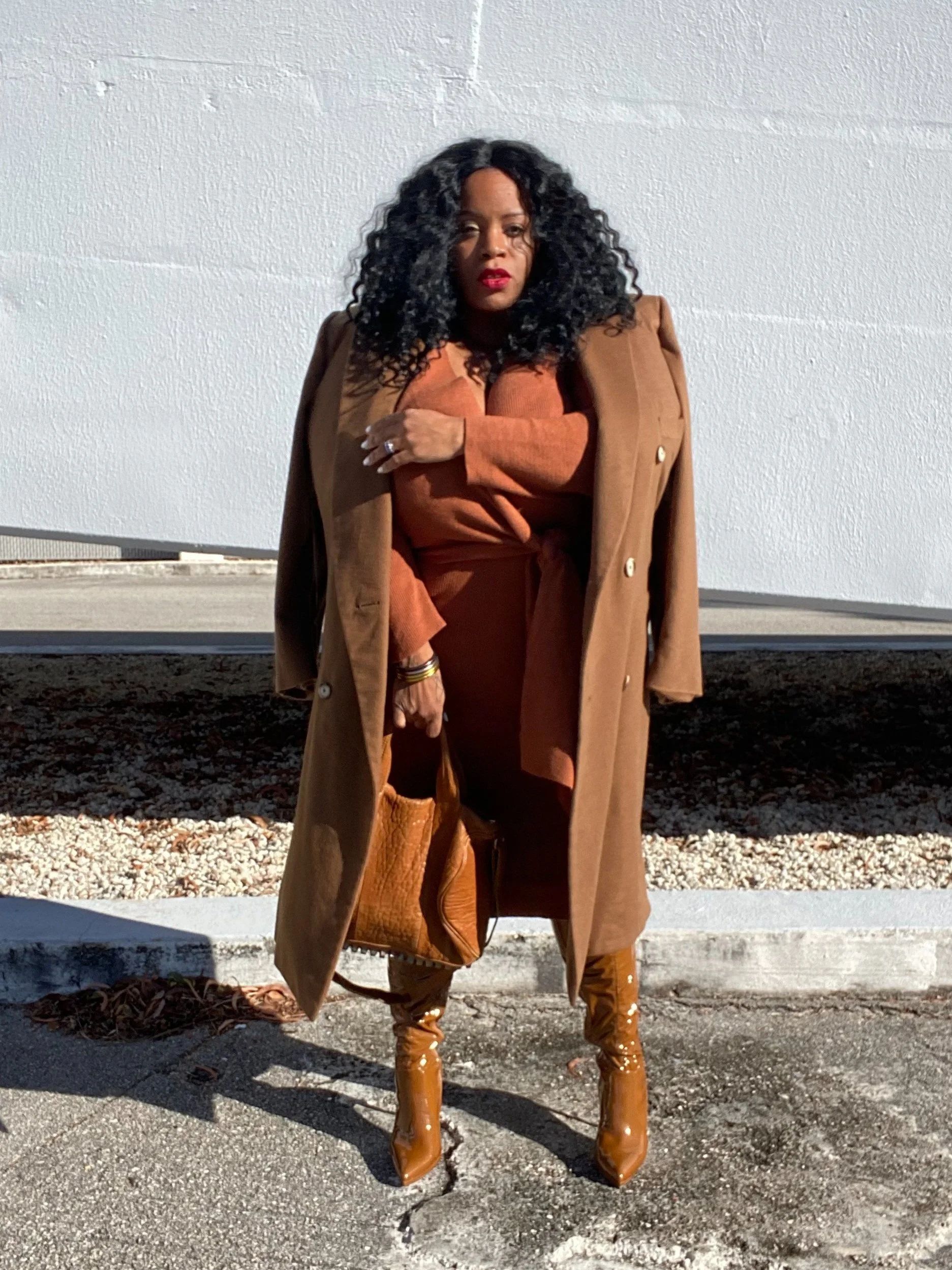 Camel Coat and Dress