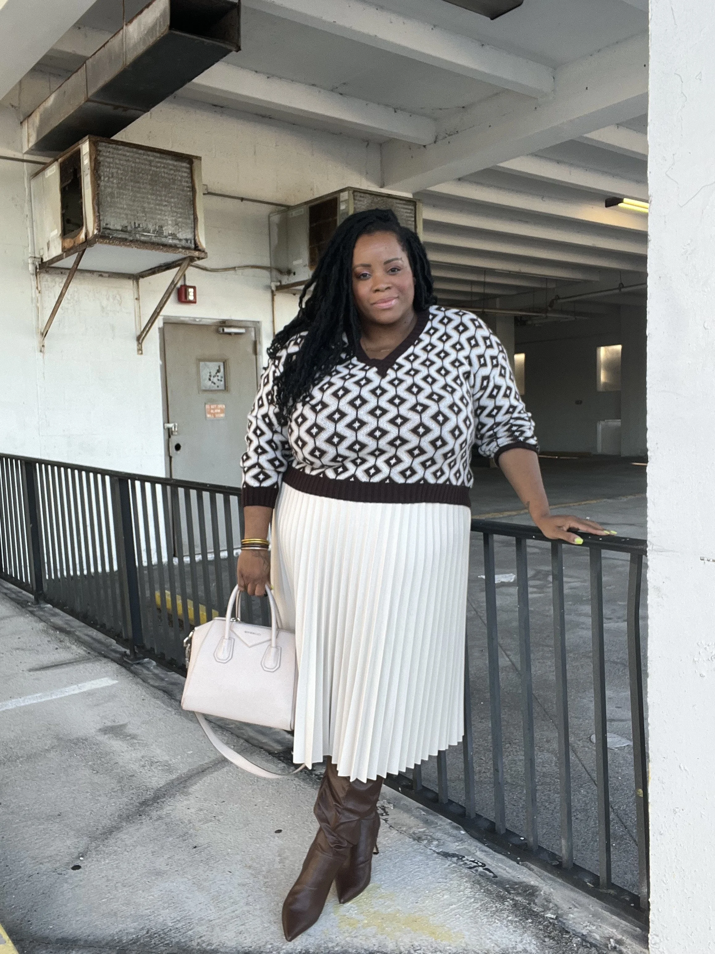 Faux Leather Pleated Skirt