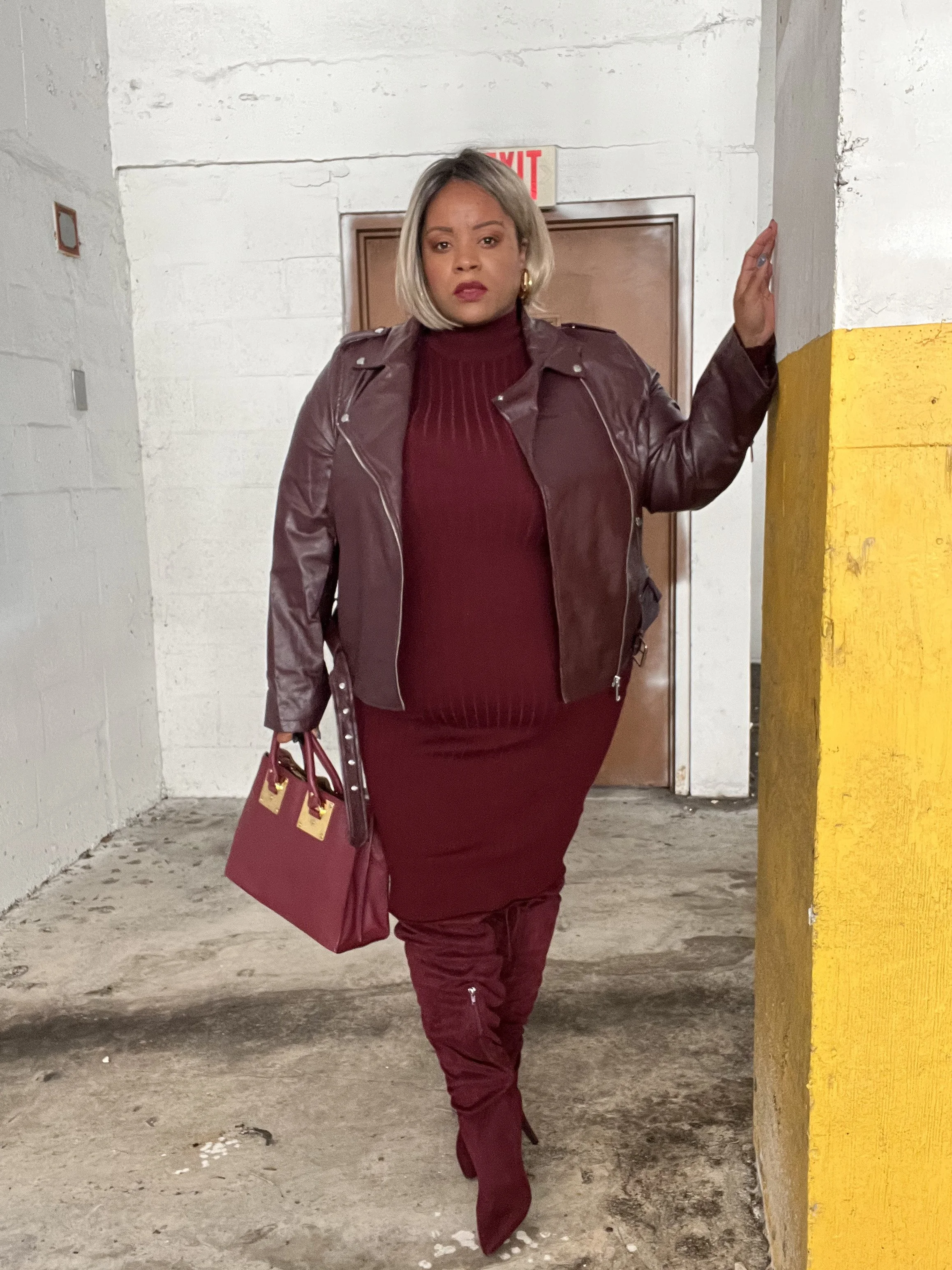 Oxblood Leather Holiday Outfit