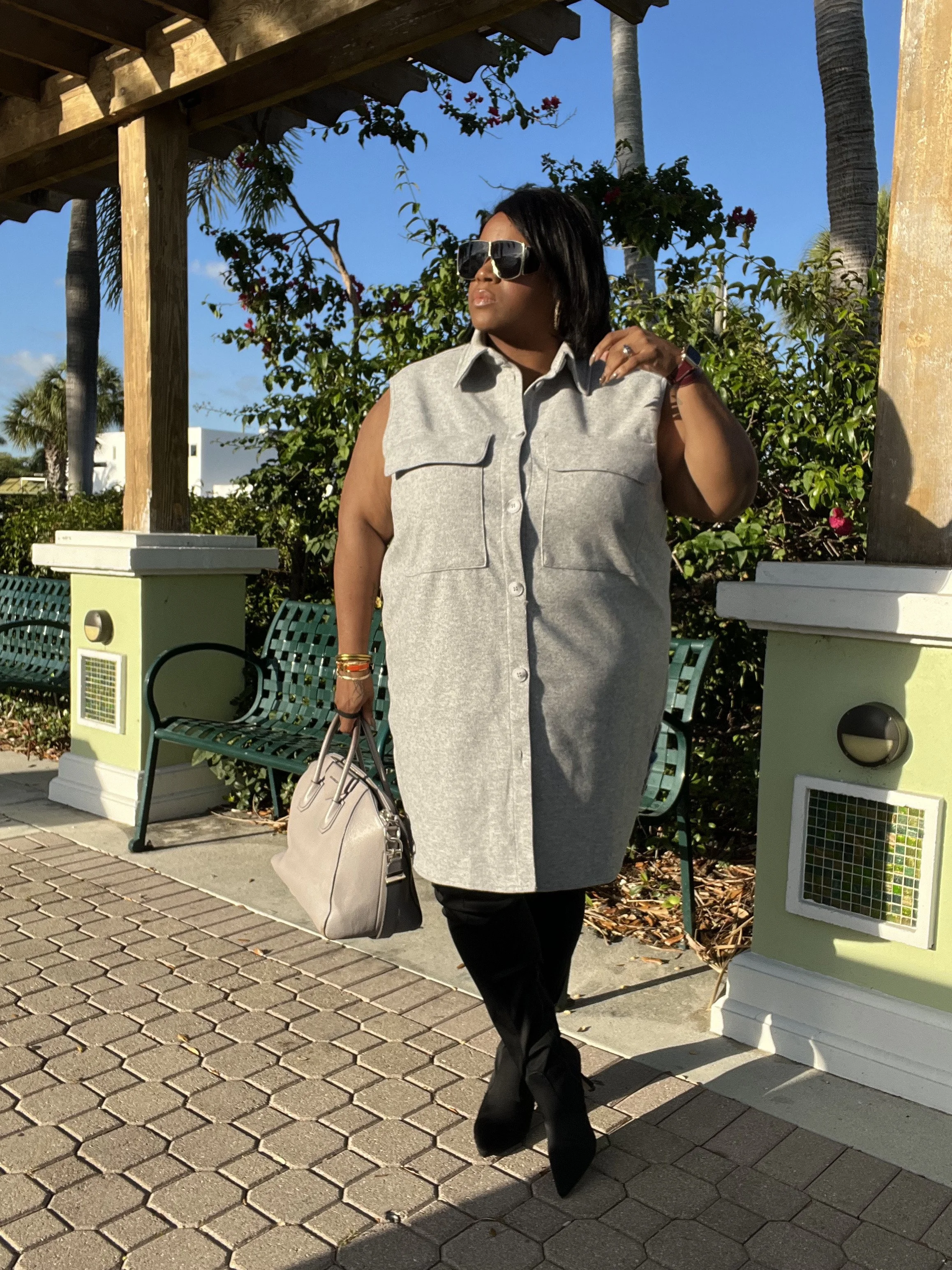 H&amp;M Shacket and Over The Knee Boots