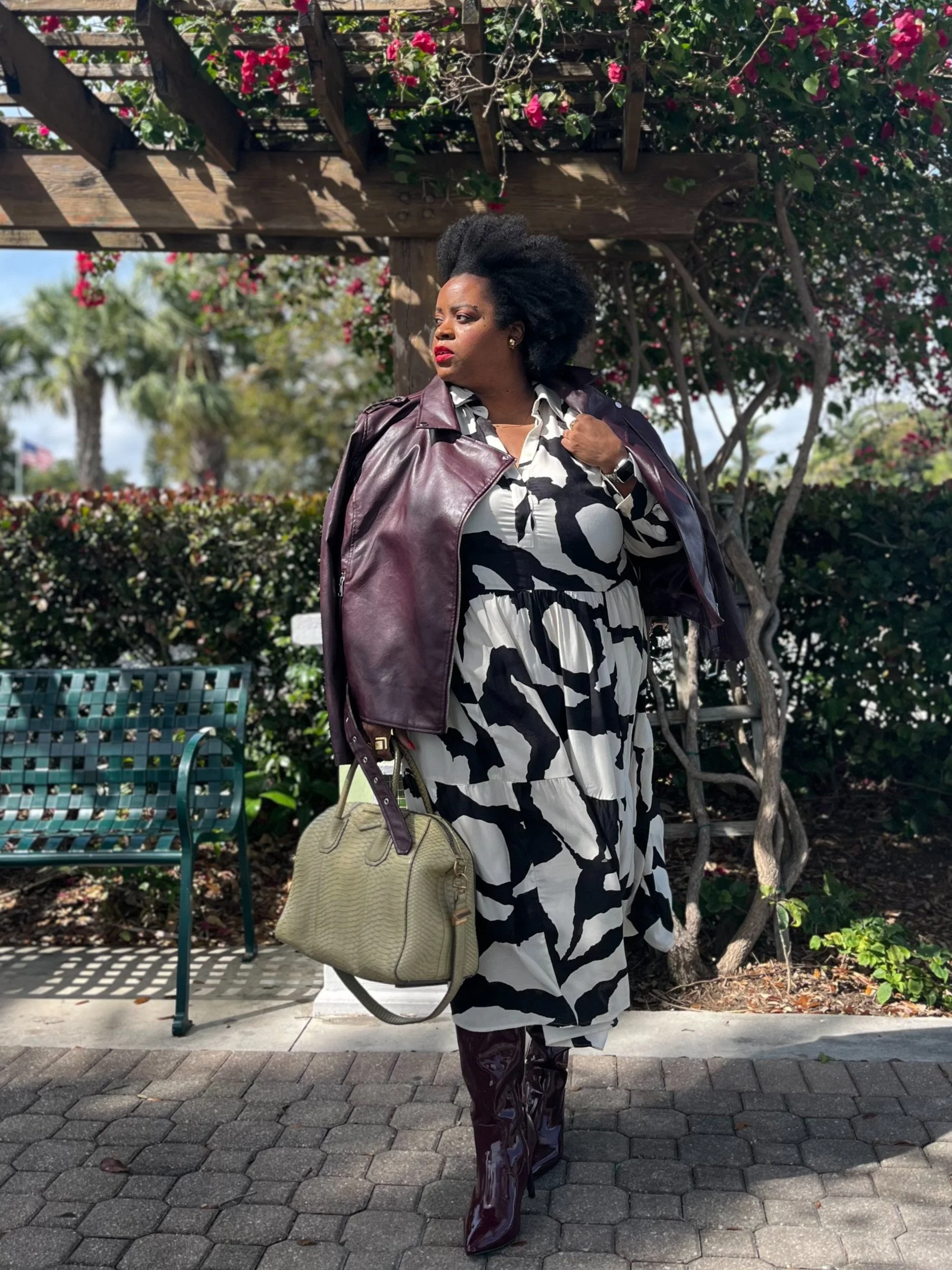 H&amp;M Dress + Faux Leather Jacket