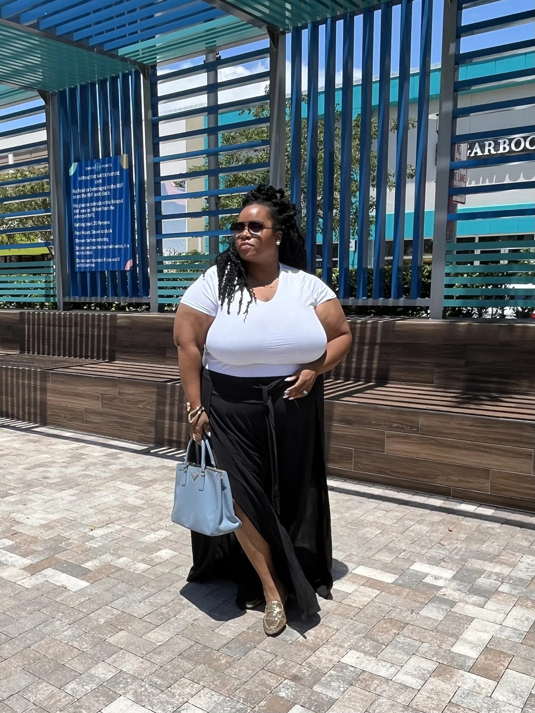 White Top and Wide Leg Pants