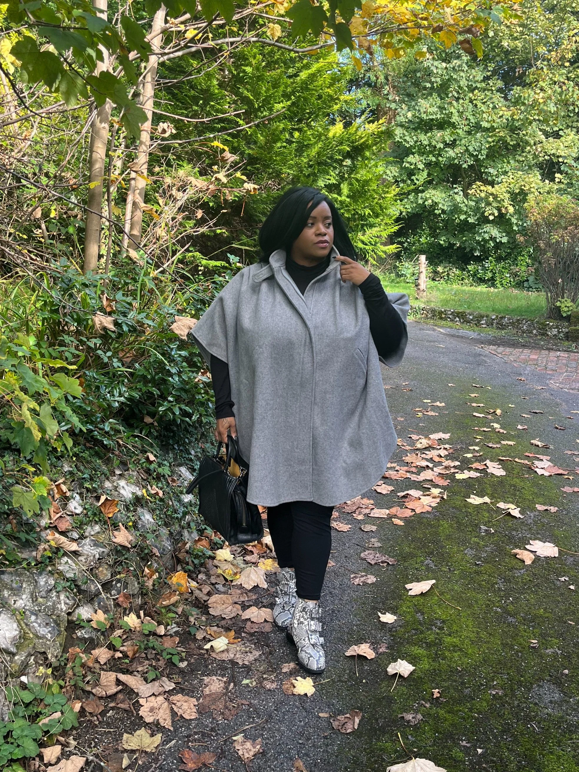 Gray Wool Cape