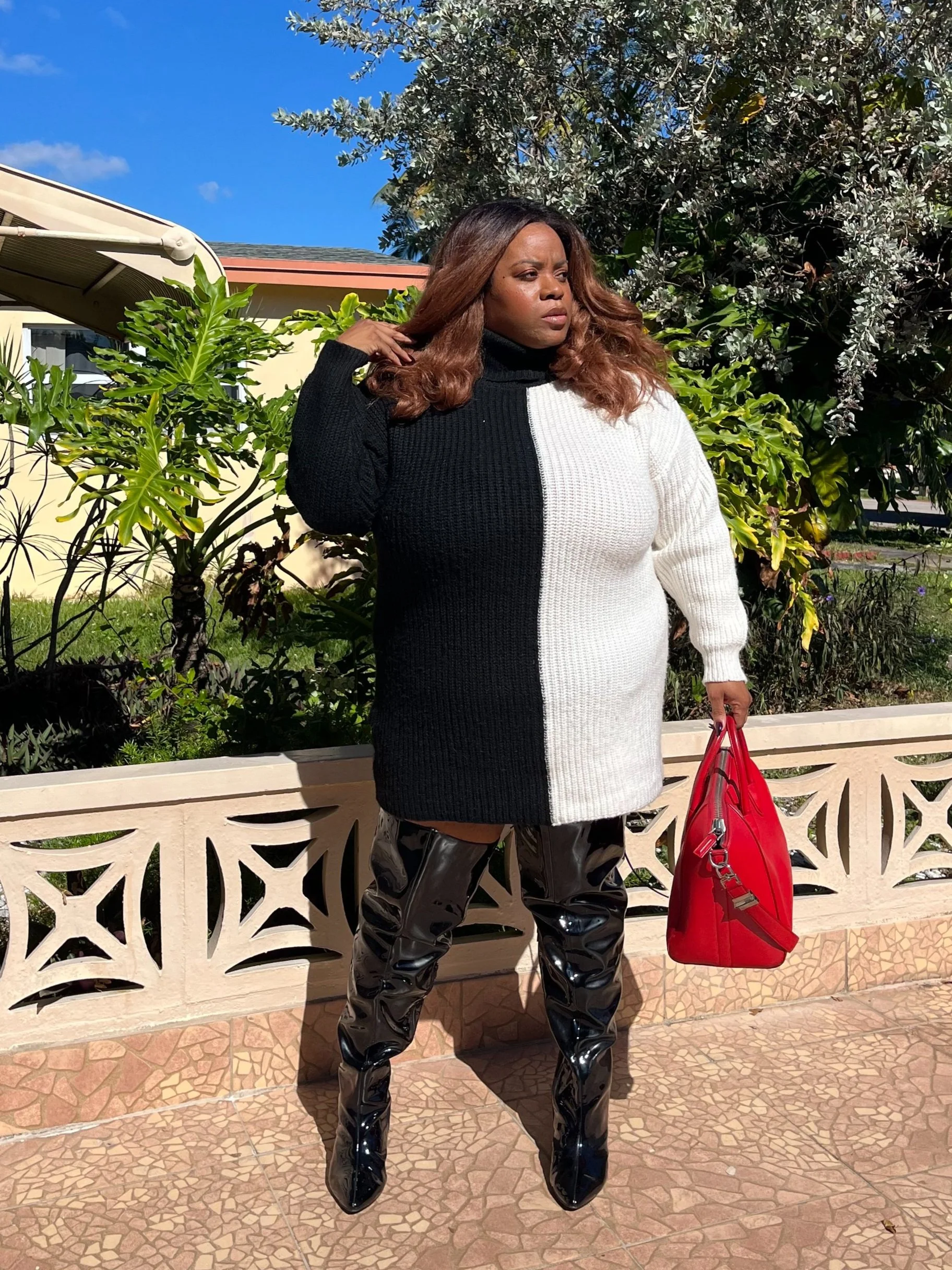 Black and White Color Block Sweater