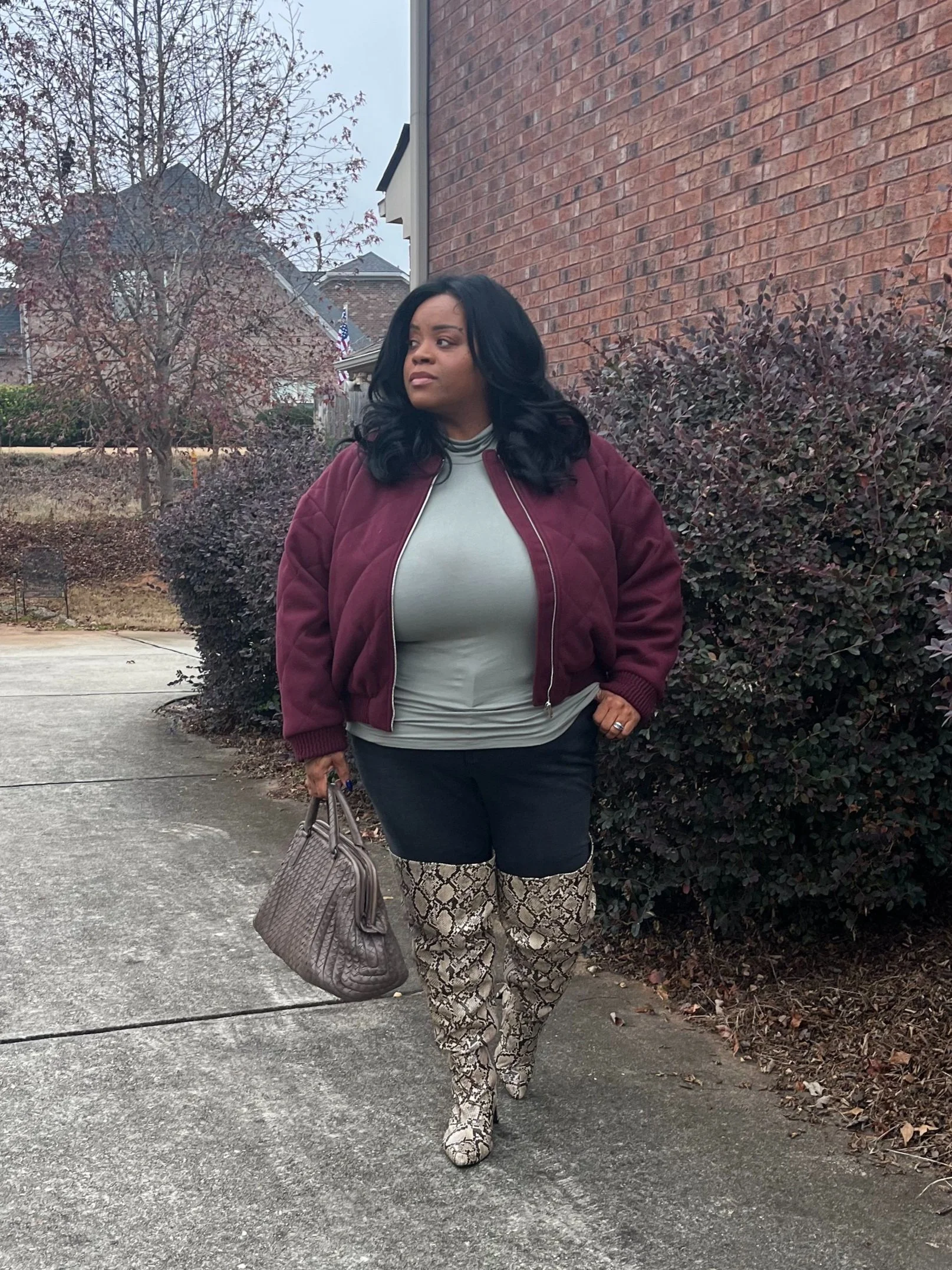 Snakeskin Thigh High Boots