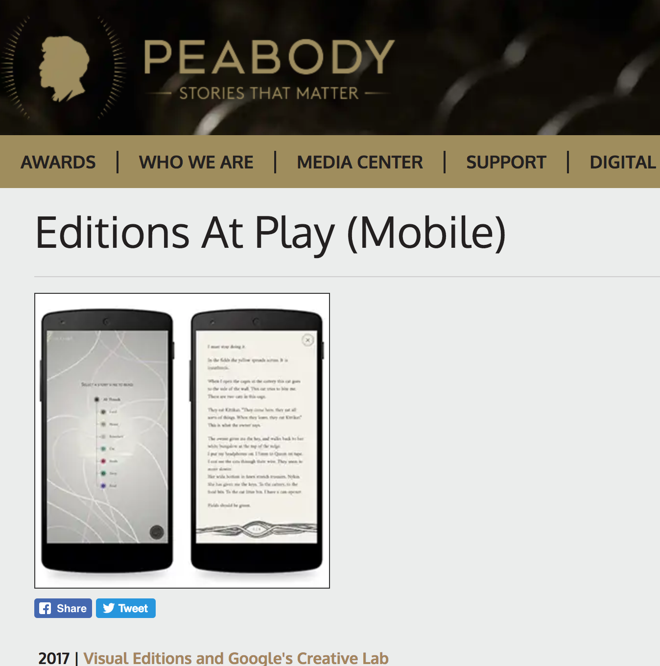 PROFILE: Peabody Media Award (2017)