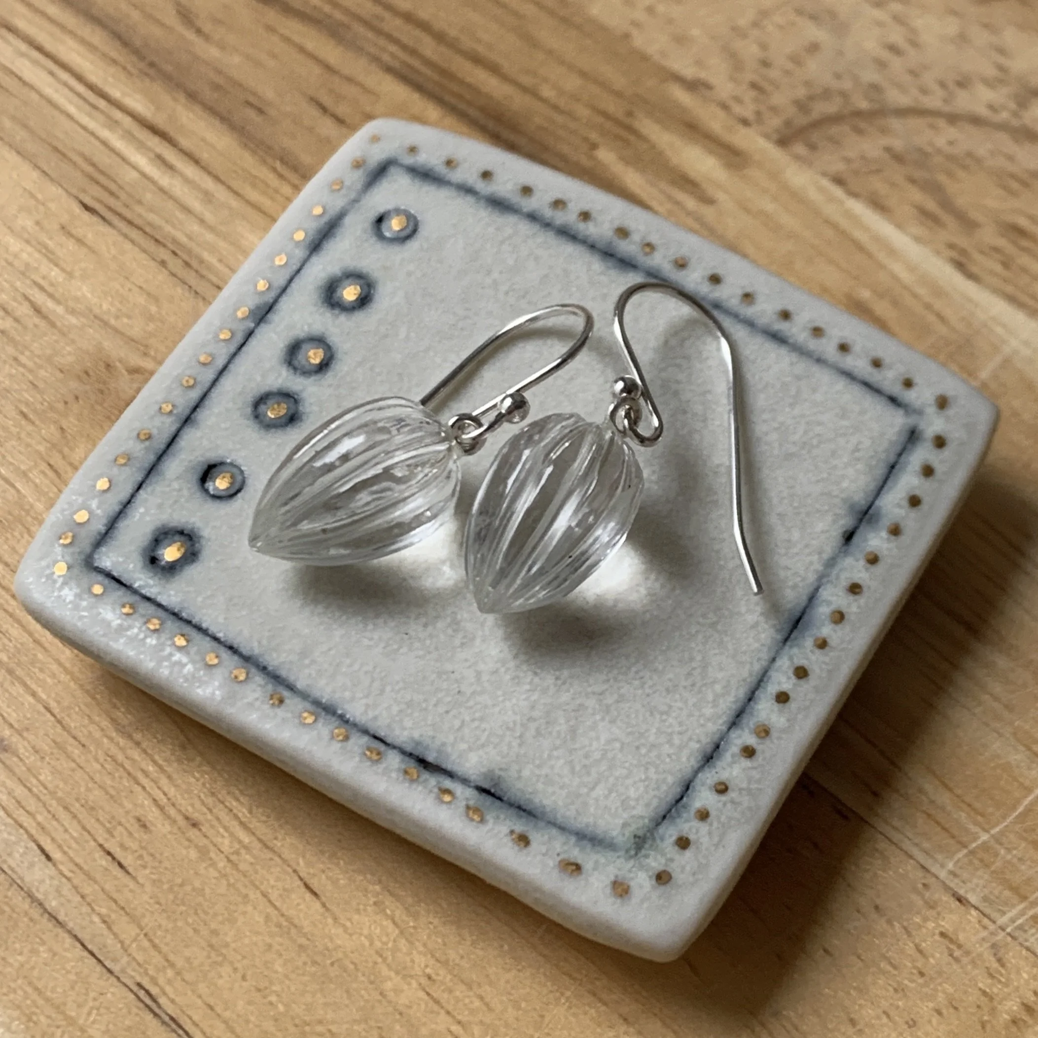 carved quartz earrings