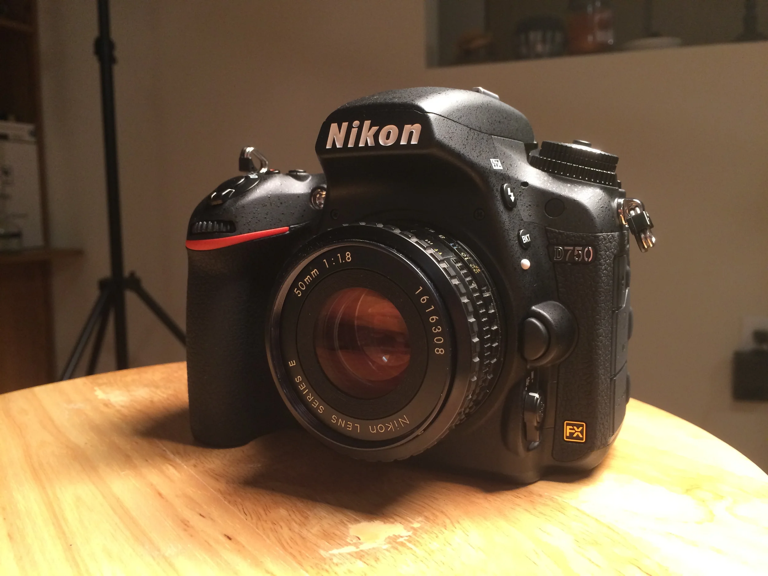 That's a 50mm E lens, a really nice and sharp normal focal length. Manual focus, but it still works great.