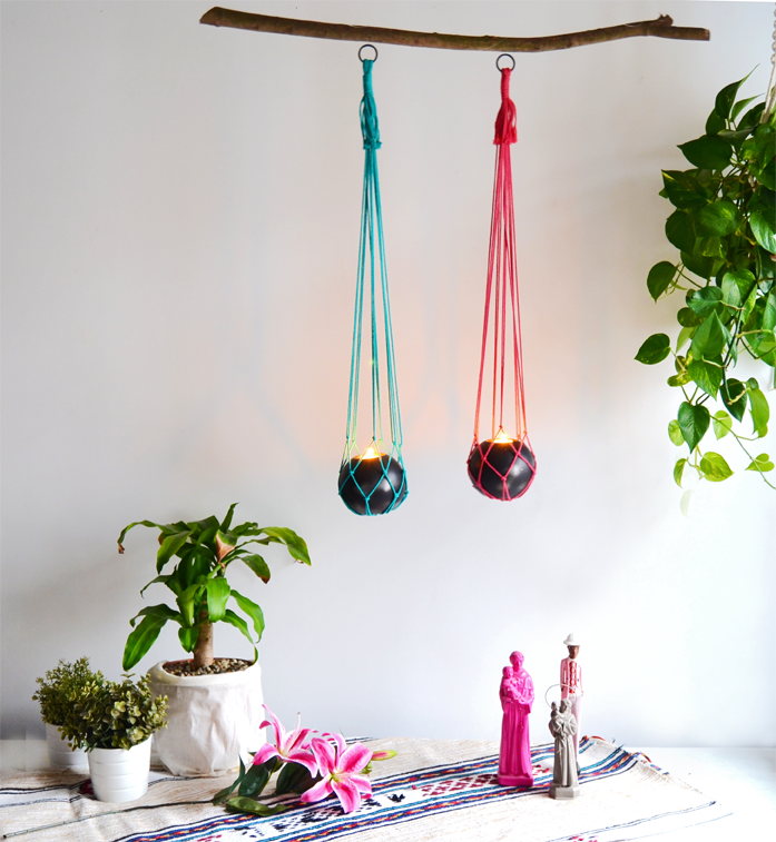 Pink and grren candle holder available online