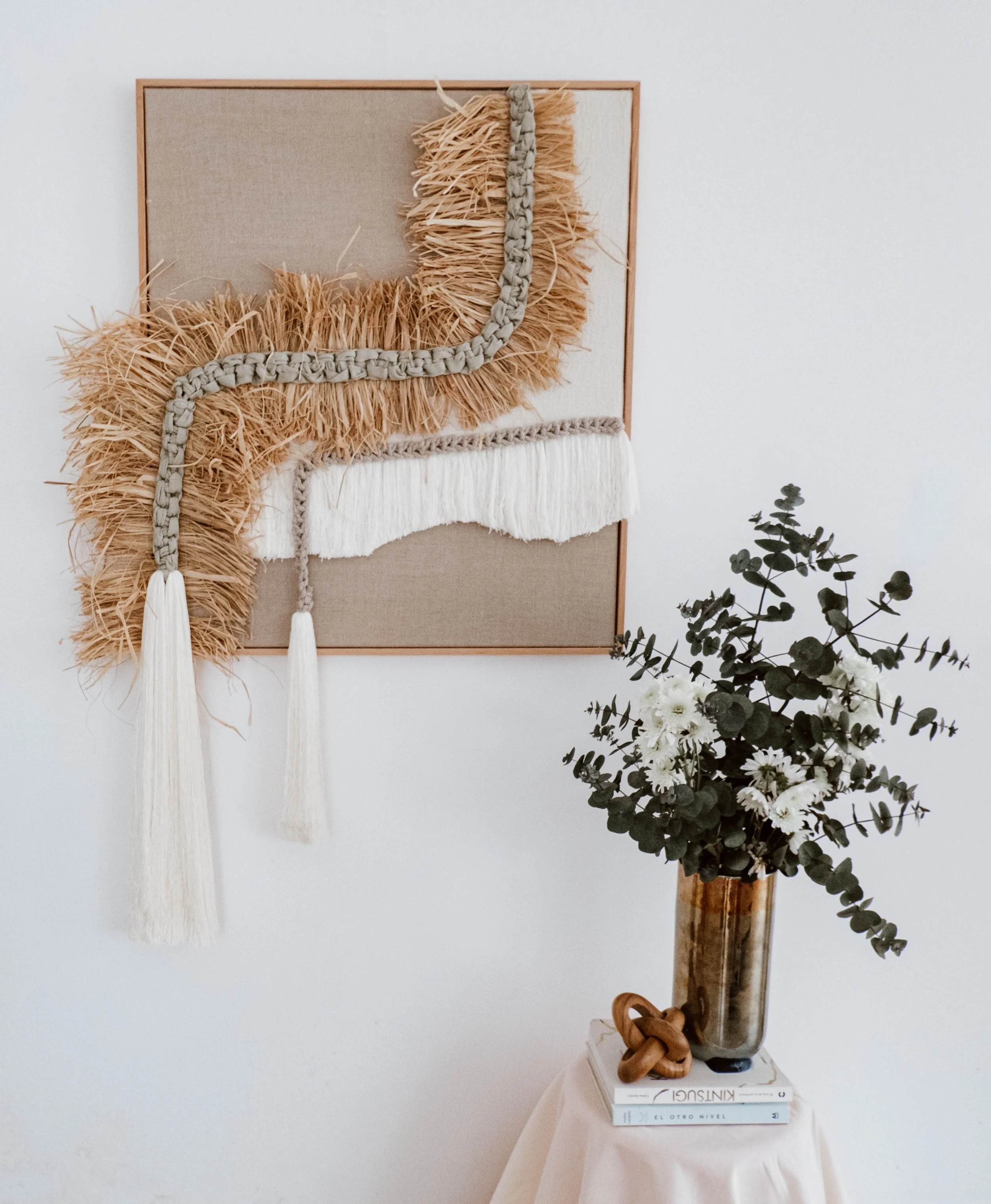 Textile Wall Art raphia and linen by Belen Senra