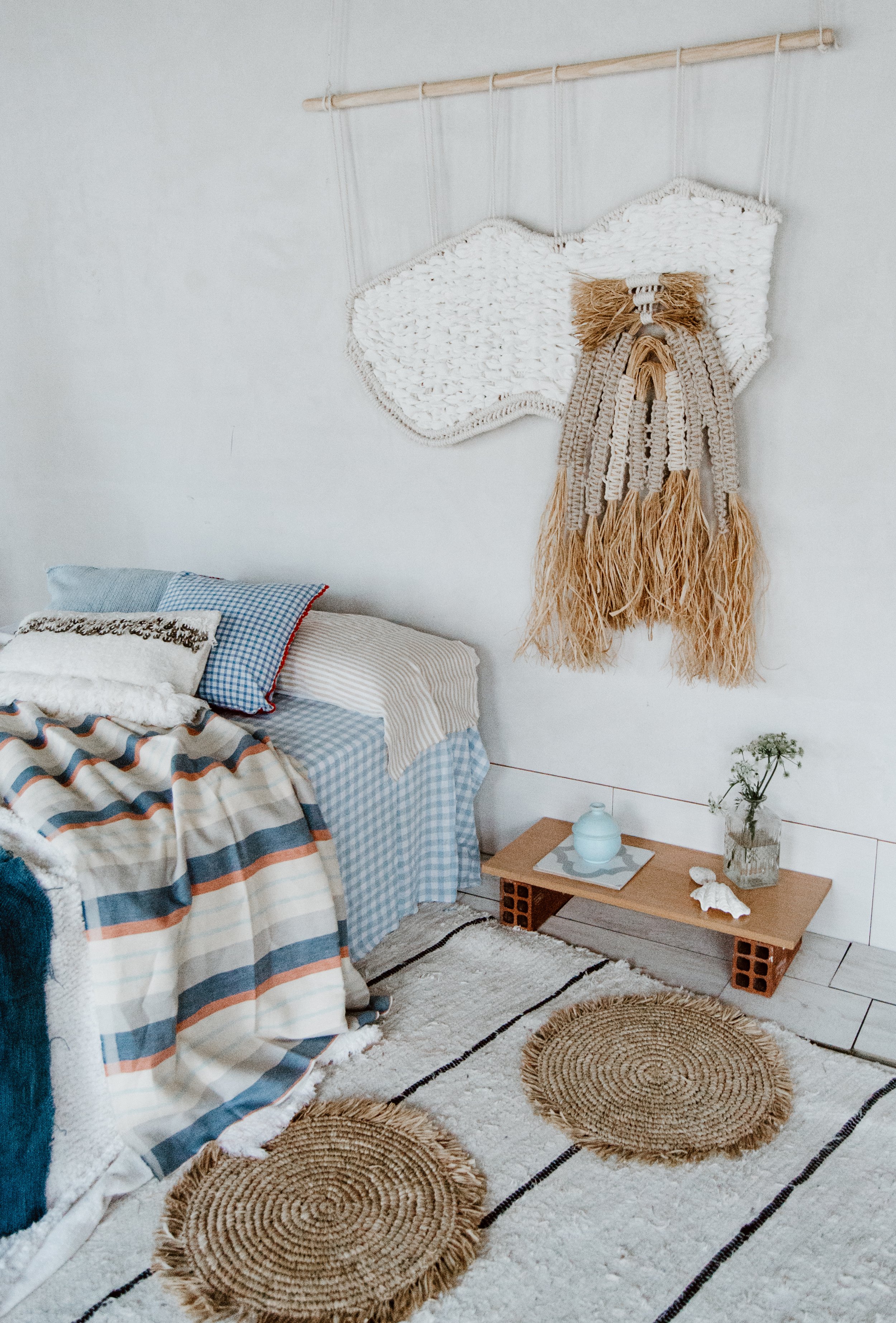 Macrame and weaving Earthy Fiber Art by textile artist Belen Senra