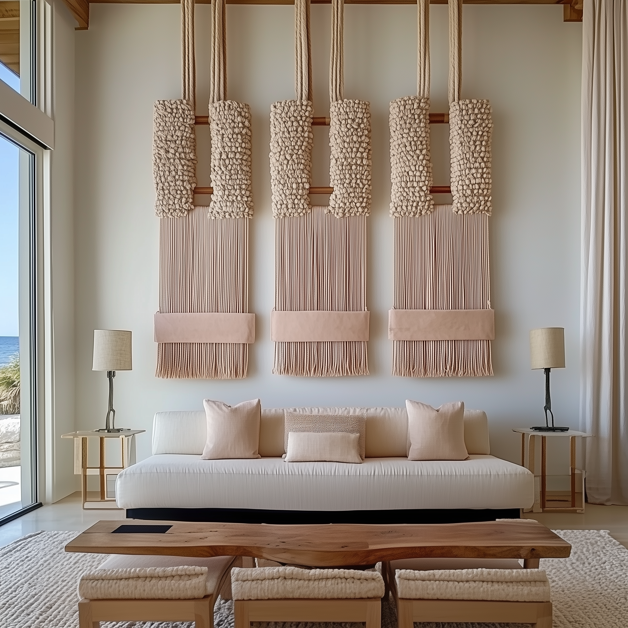 Custom design Pink Macrame Wall Art