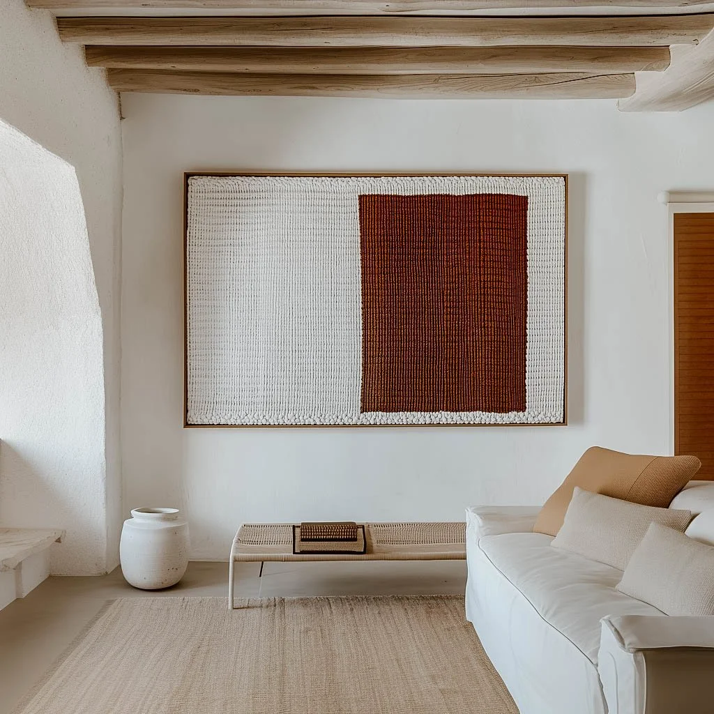 handwoven textile wallart eco cotton and European linen
