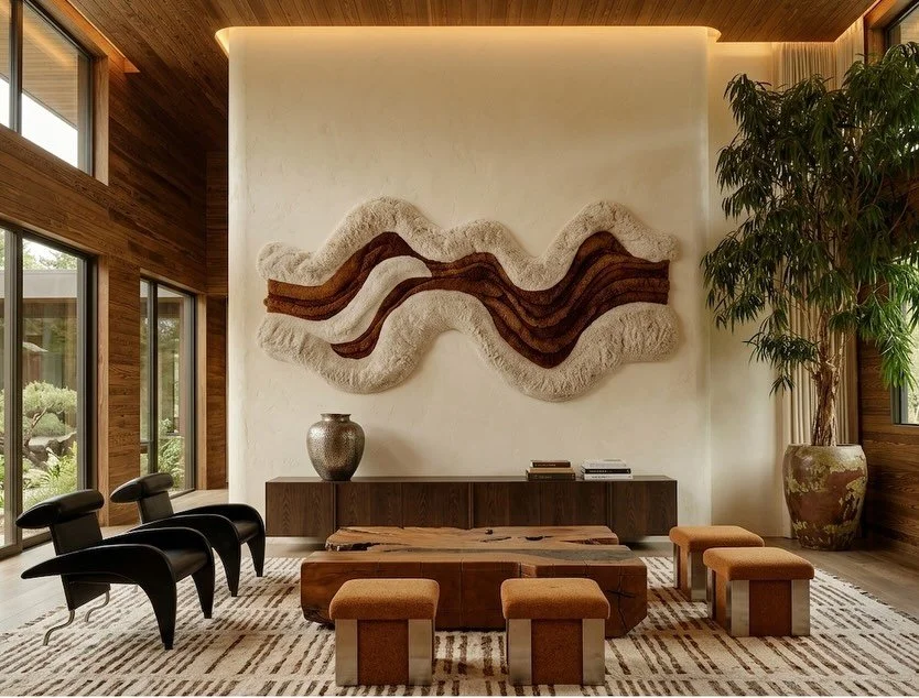 FLOWING WAVES - Handtufted sensory art W 290cm x H 140cm - READY TO SHIP.  #textileart #tistileartist #artcurator