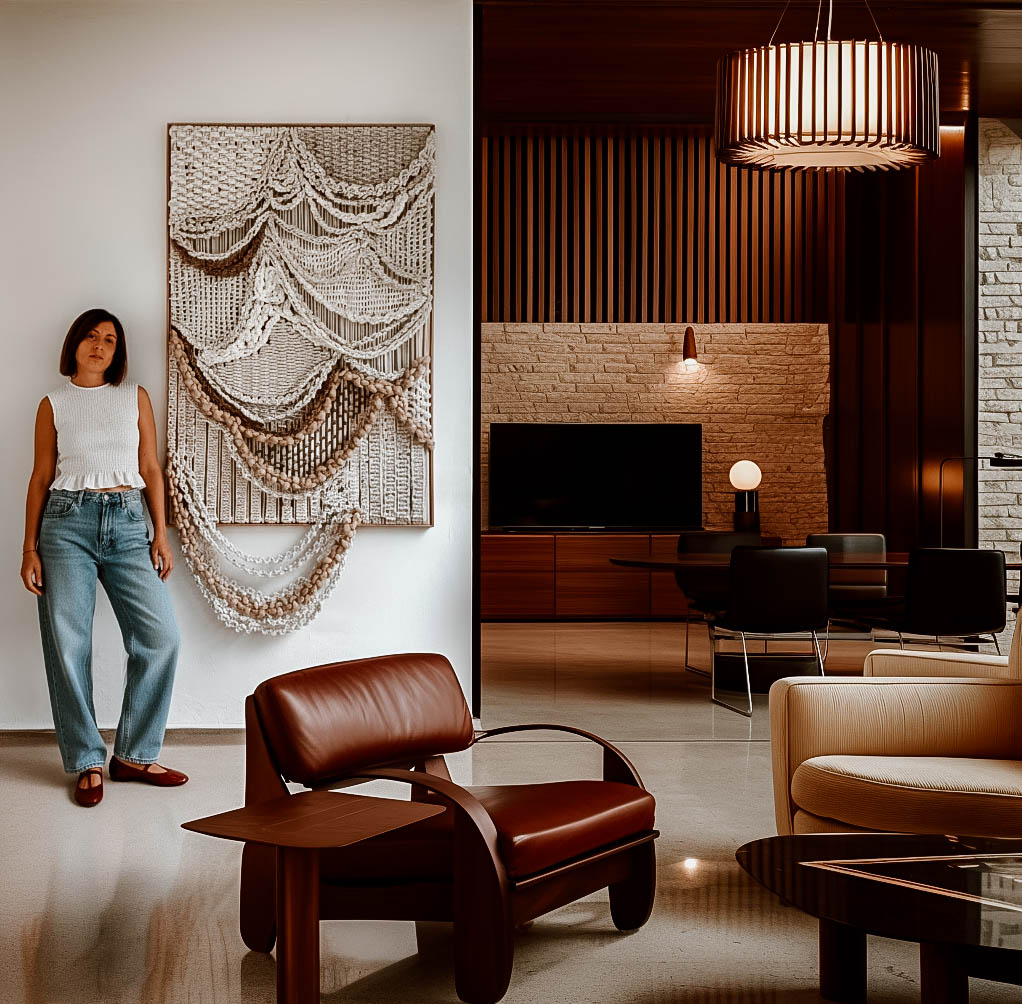 Aleka Framed – Large Format Textile Wall Sculpture