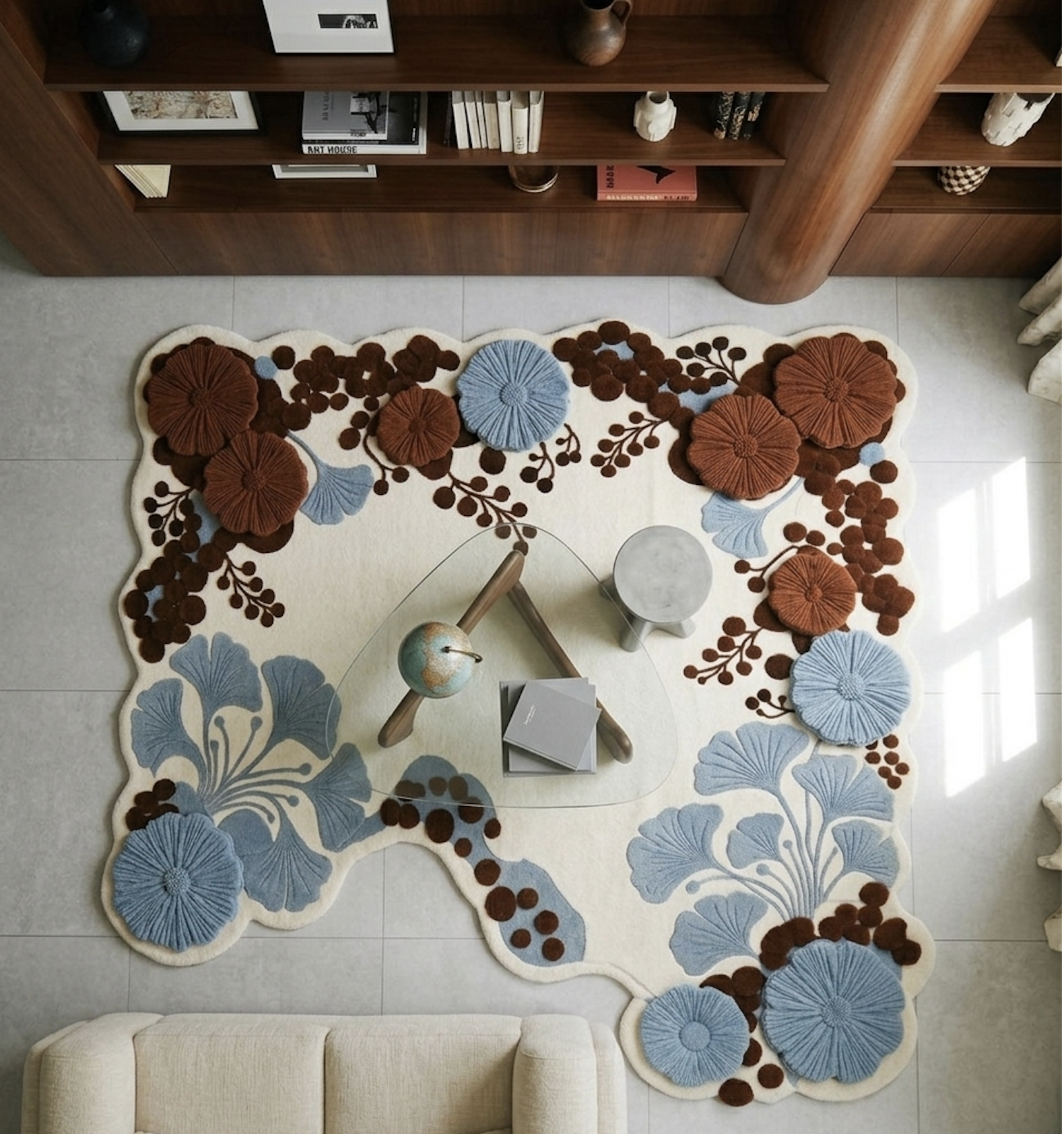 GRINGKO MYSTIC  GARDEN  - Hand-tufted wool, eucalyptus fiber and bamboo
Custom size- MADE TO ORDER