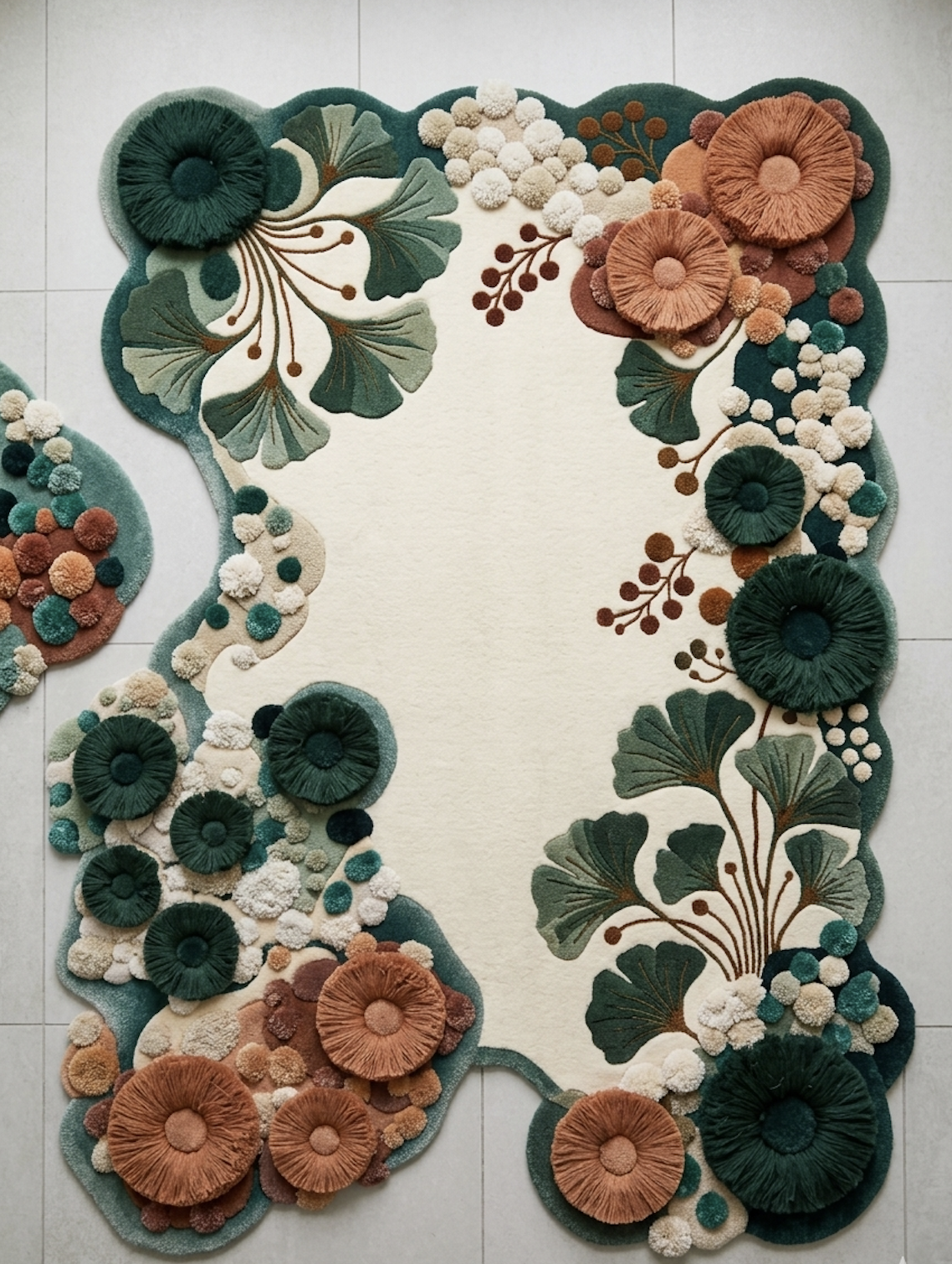GRINGKO GARDEN - Hand-tufted wool, eucalyptus fiber and bamboo
Custom size- MADE TO ORDER
