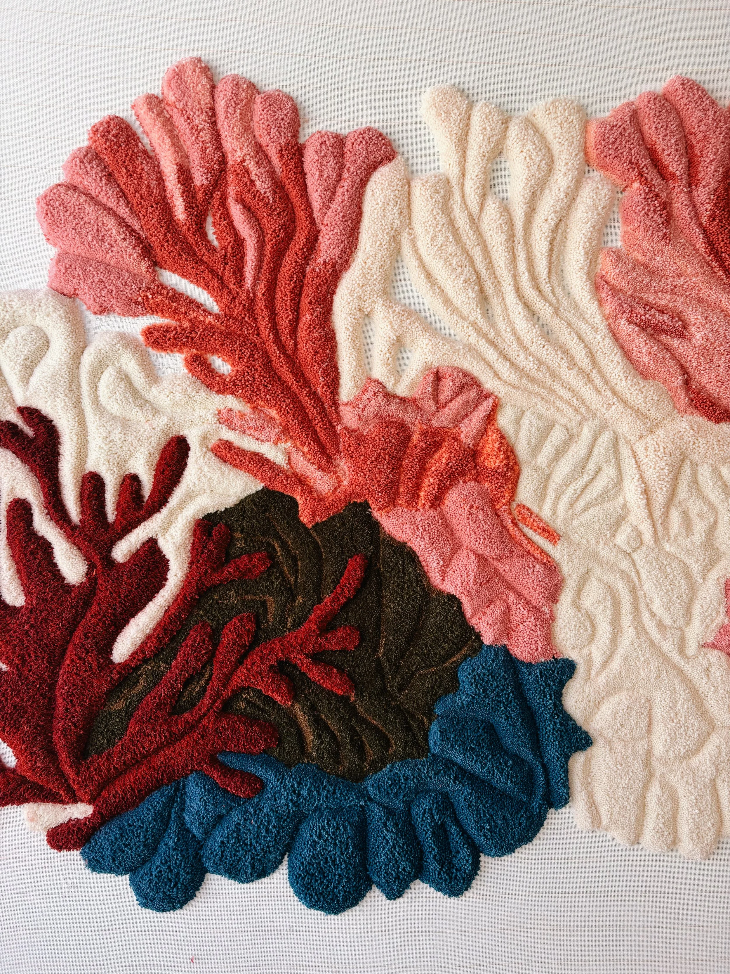 Living Reef is a handcrafted wool textile sculpture by Belén Senra.
