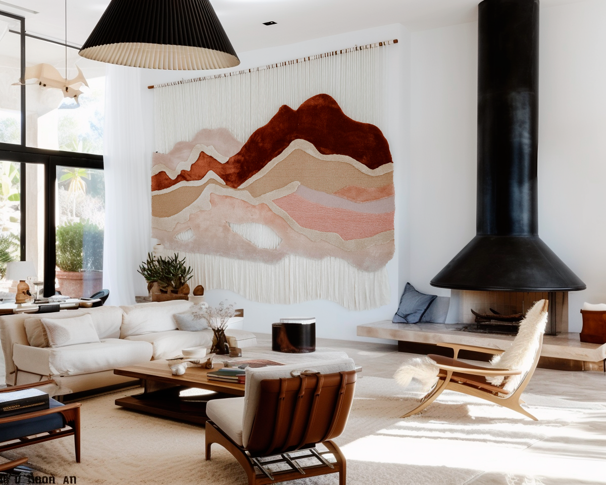 Serenity Peaks – Sculptural Hand-Tufted Textile Wall Art