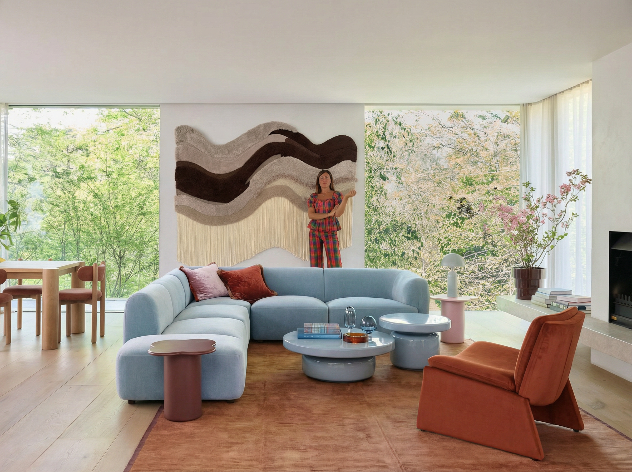 Desert brutalism sensory art / Sculptural Textile Wall Piece