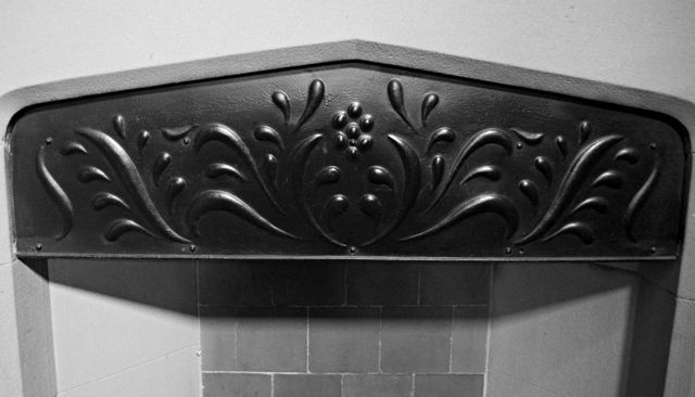 Stylised flowers over the fire