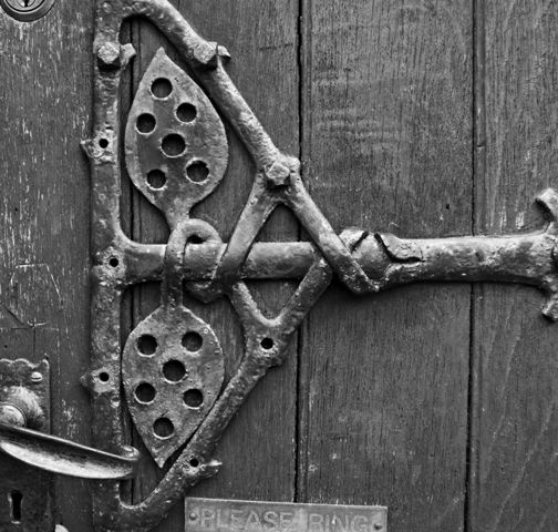 Leaves on the front door