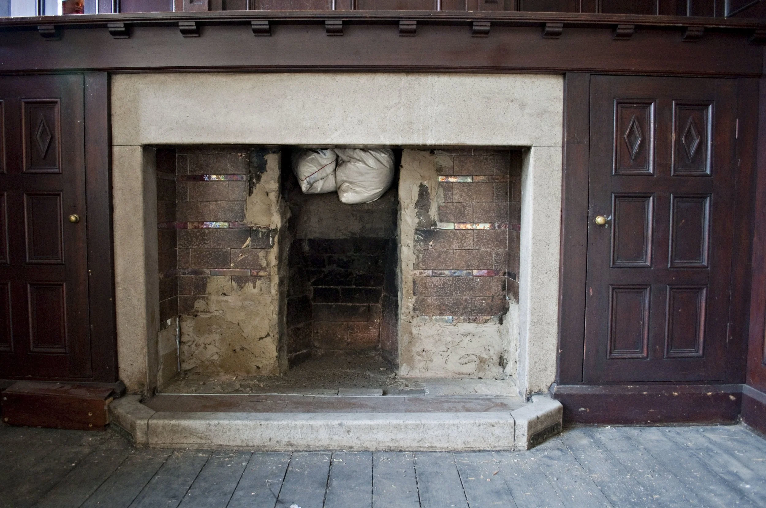 Drawing Room fireplace as it was...