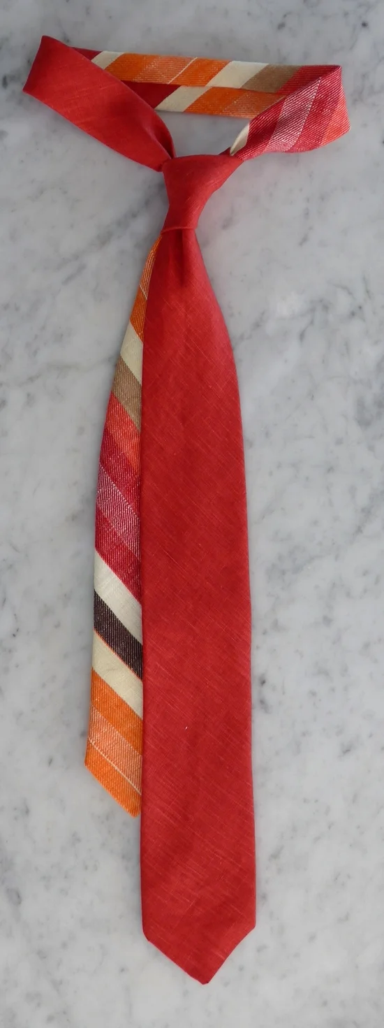Lindman New York red linen necktie