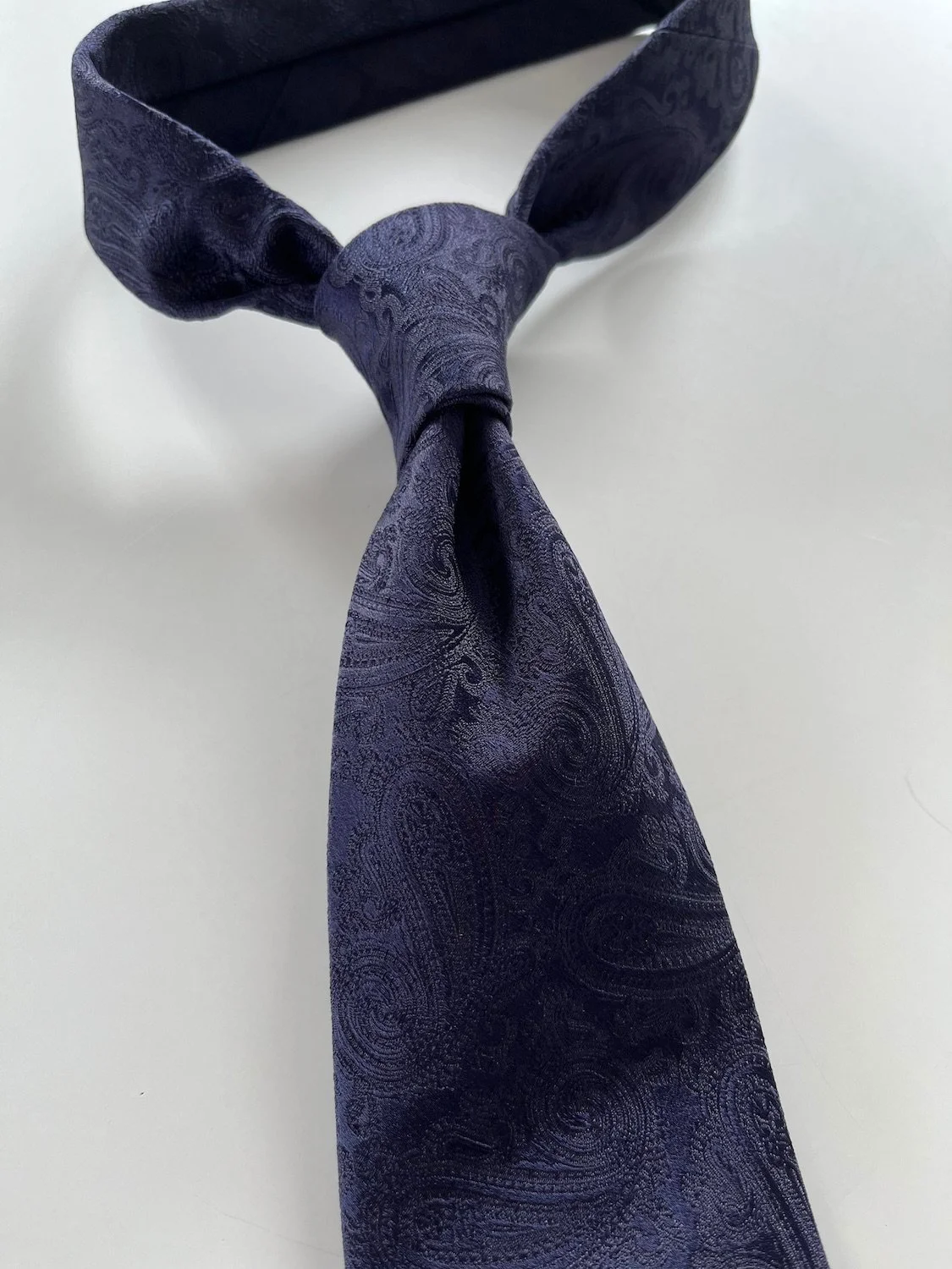 Black midnight blue Paisley 100% Italian silk