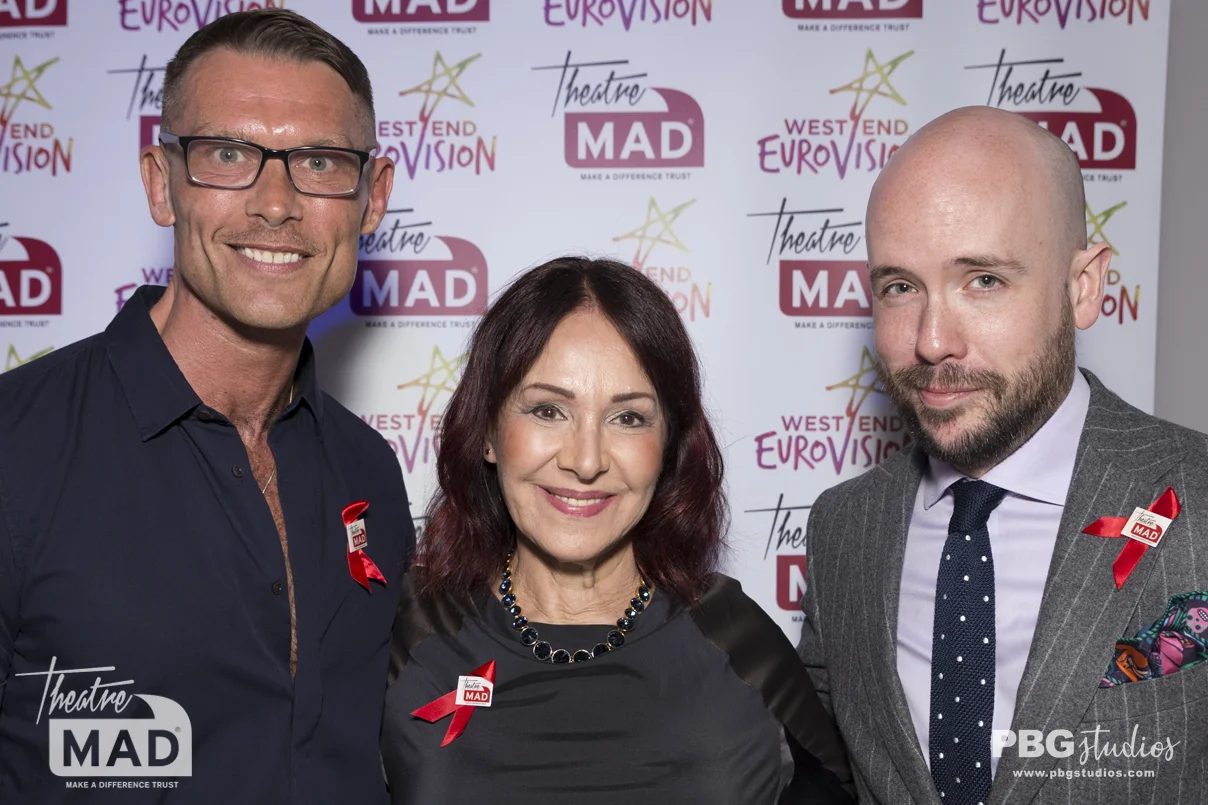 John Partridge, Arlene Phillips and Tom Allen - West End Eurovision 2018