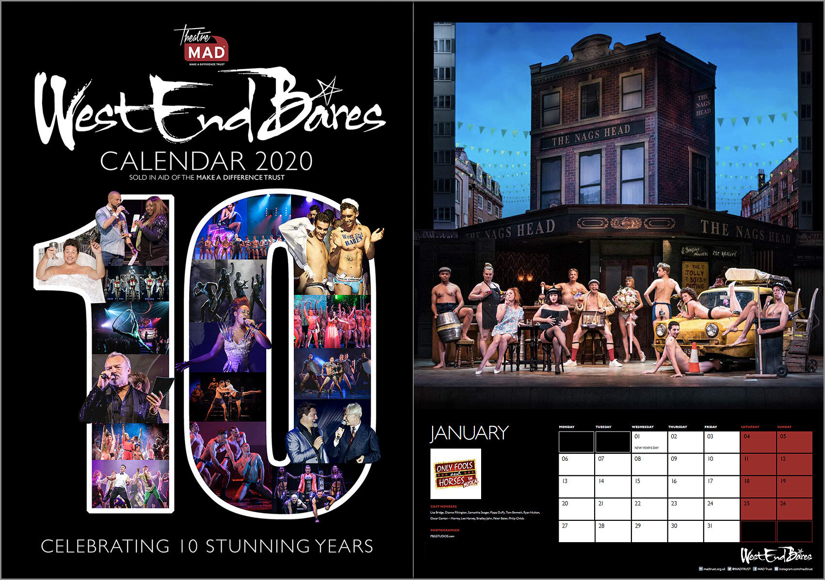 Creative Director for West End Bares 2020 Calendar sold in aid of the MAD trust (Cover and Only Fools and Horses page)