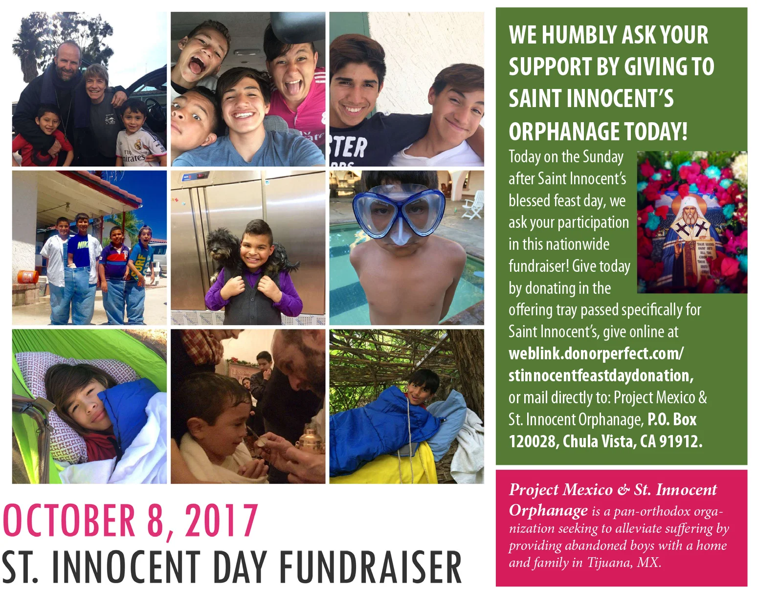 Celebrate St. Innocent Day Sun. Oct. 8th 2017