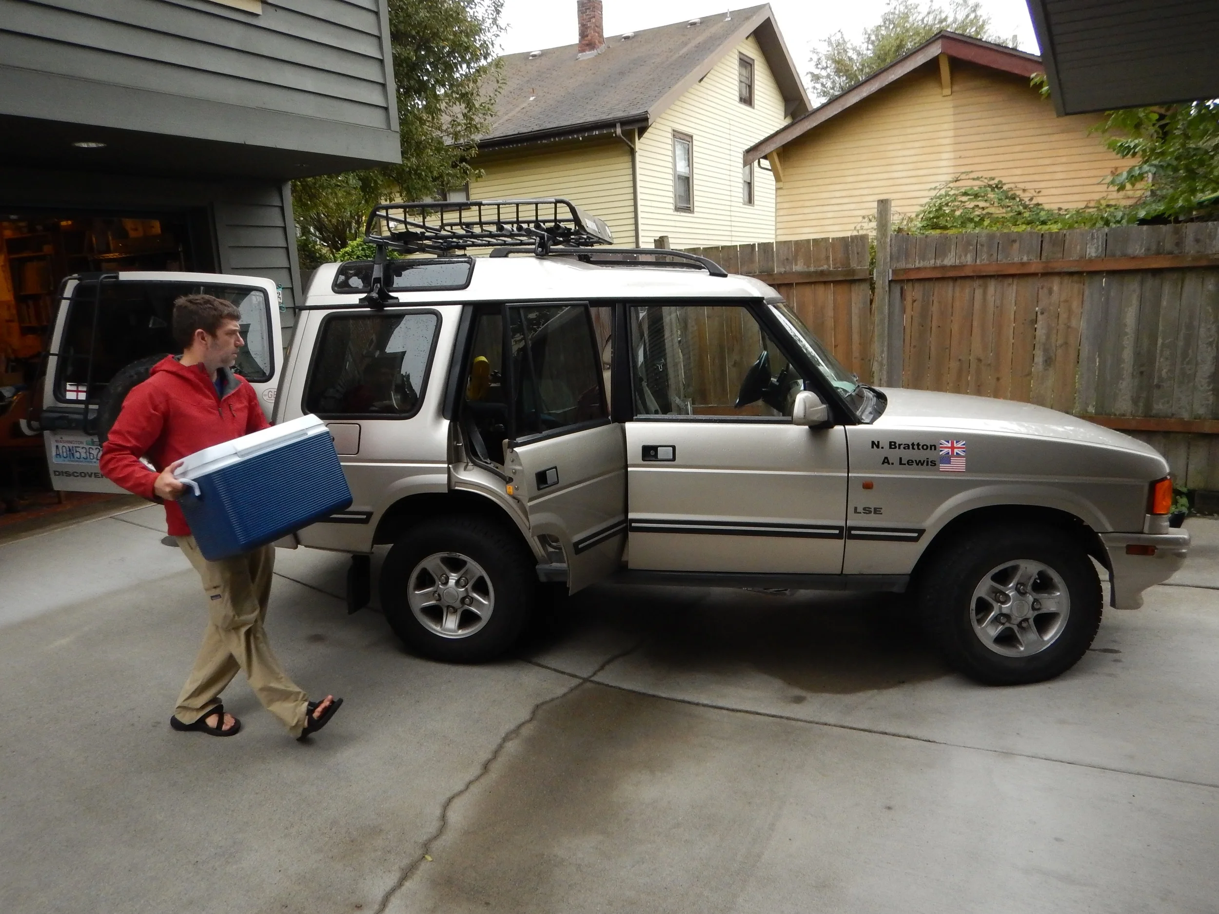 Andy loads the Disco. Unbelievably, even though this wasn't a Yeti cooler, it still had ice in it three days later.