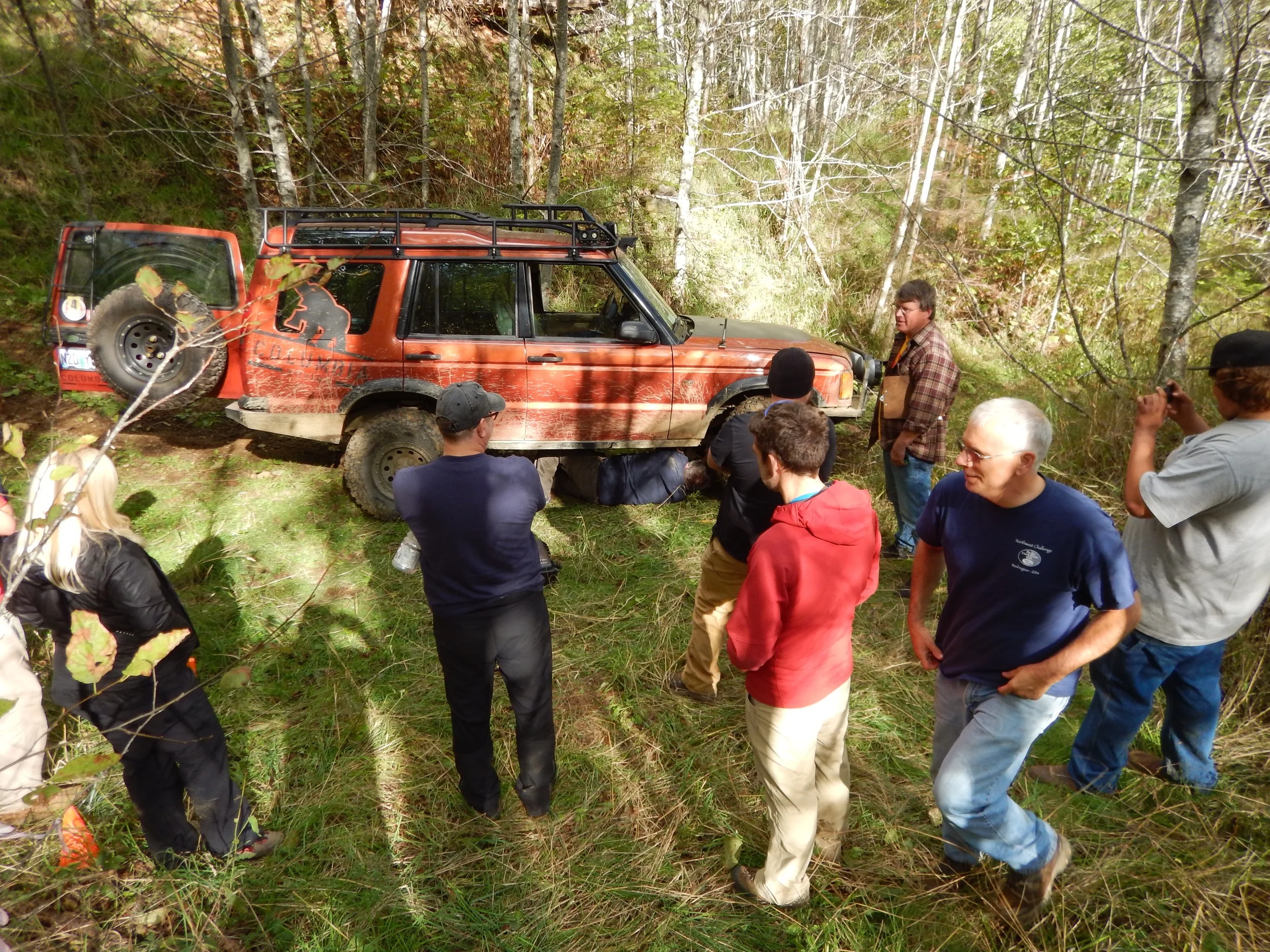 Todd removes his front driveshaft, now in two pieces.
