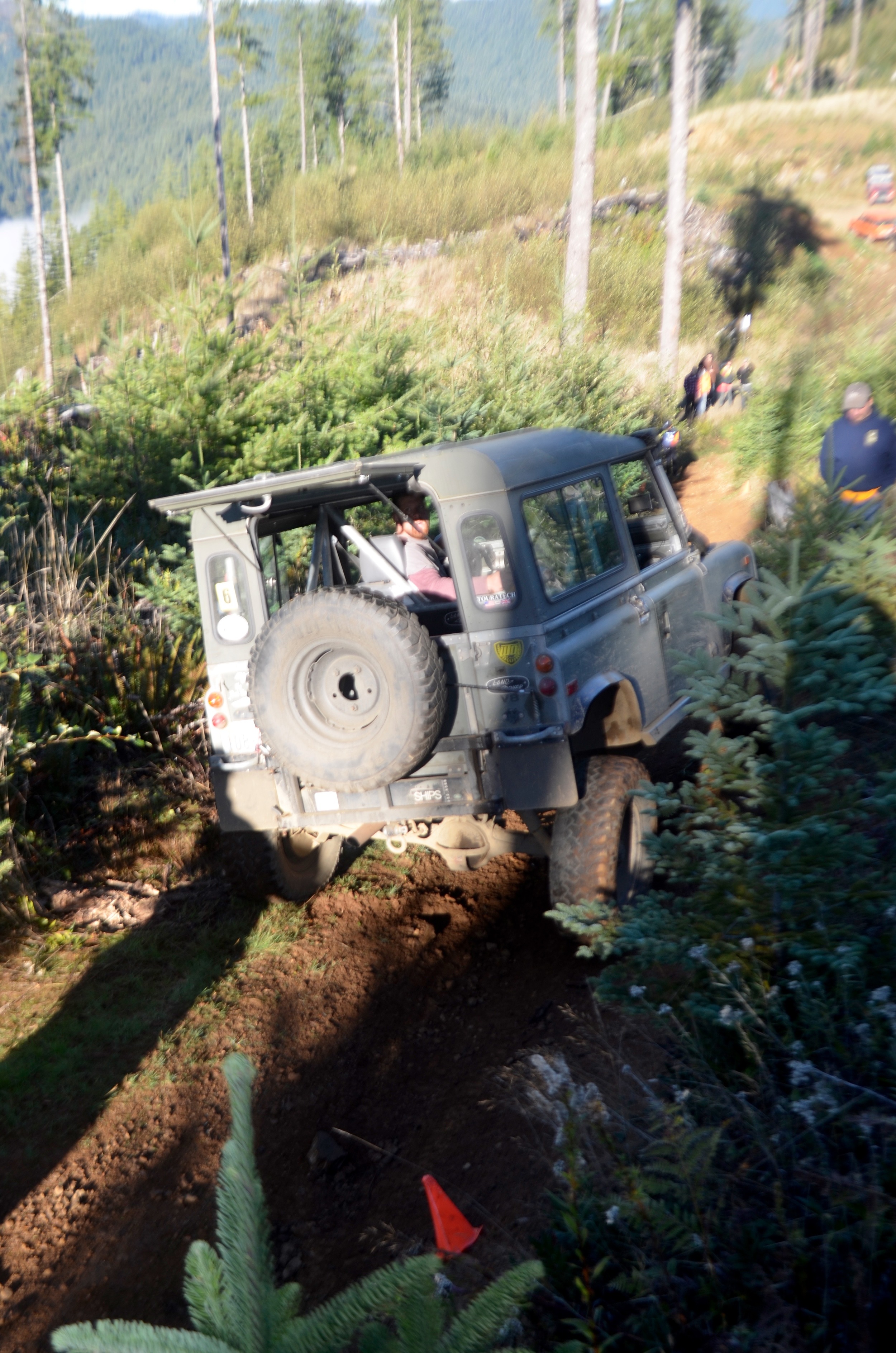 Neal Shipman dodges cones and stumps.