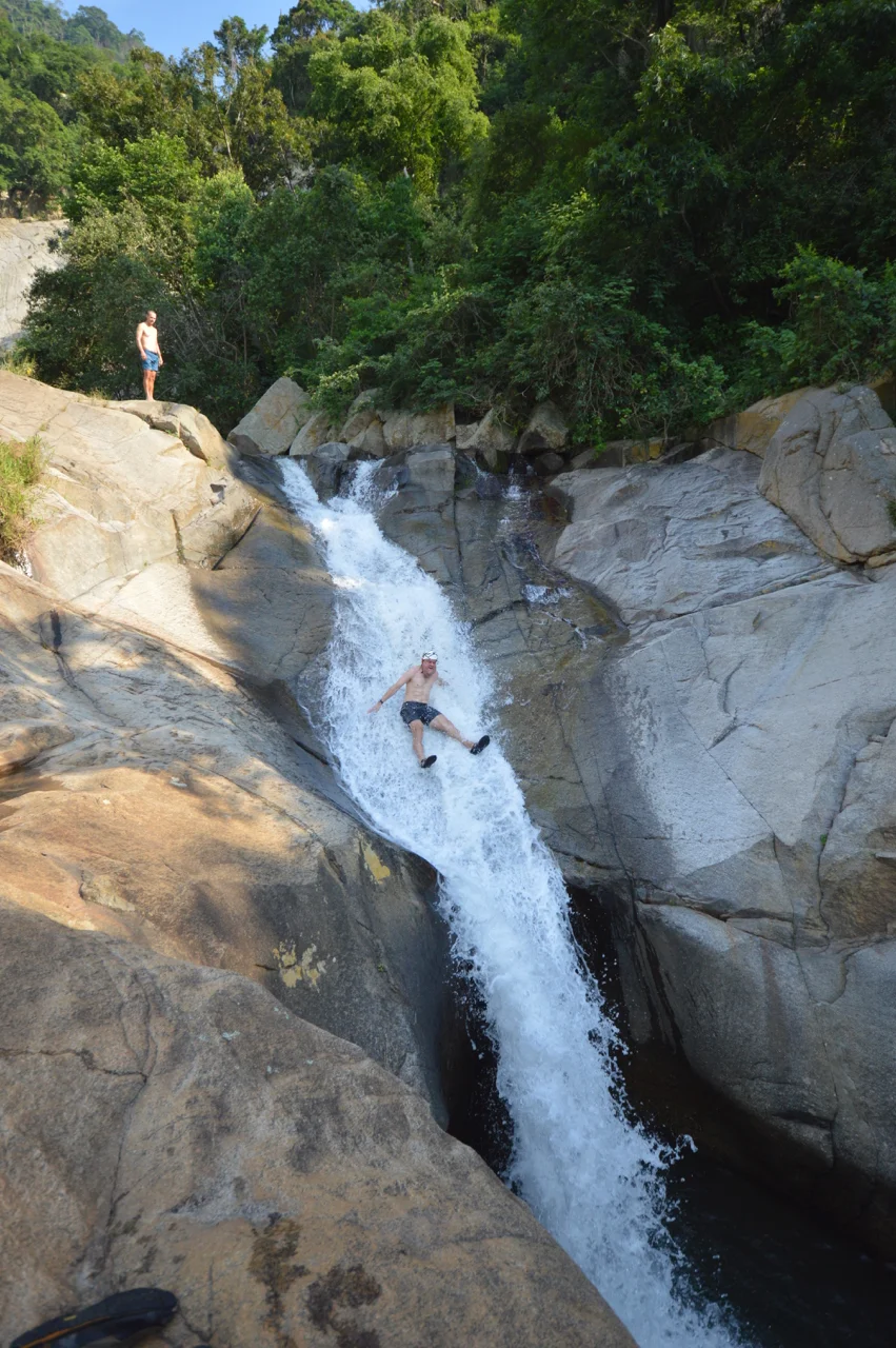 Zooming down the Manziwayo bumslide. Photo: Gustav Greffrath